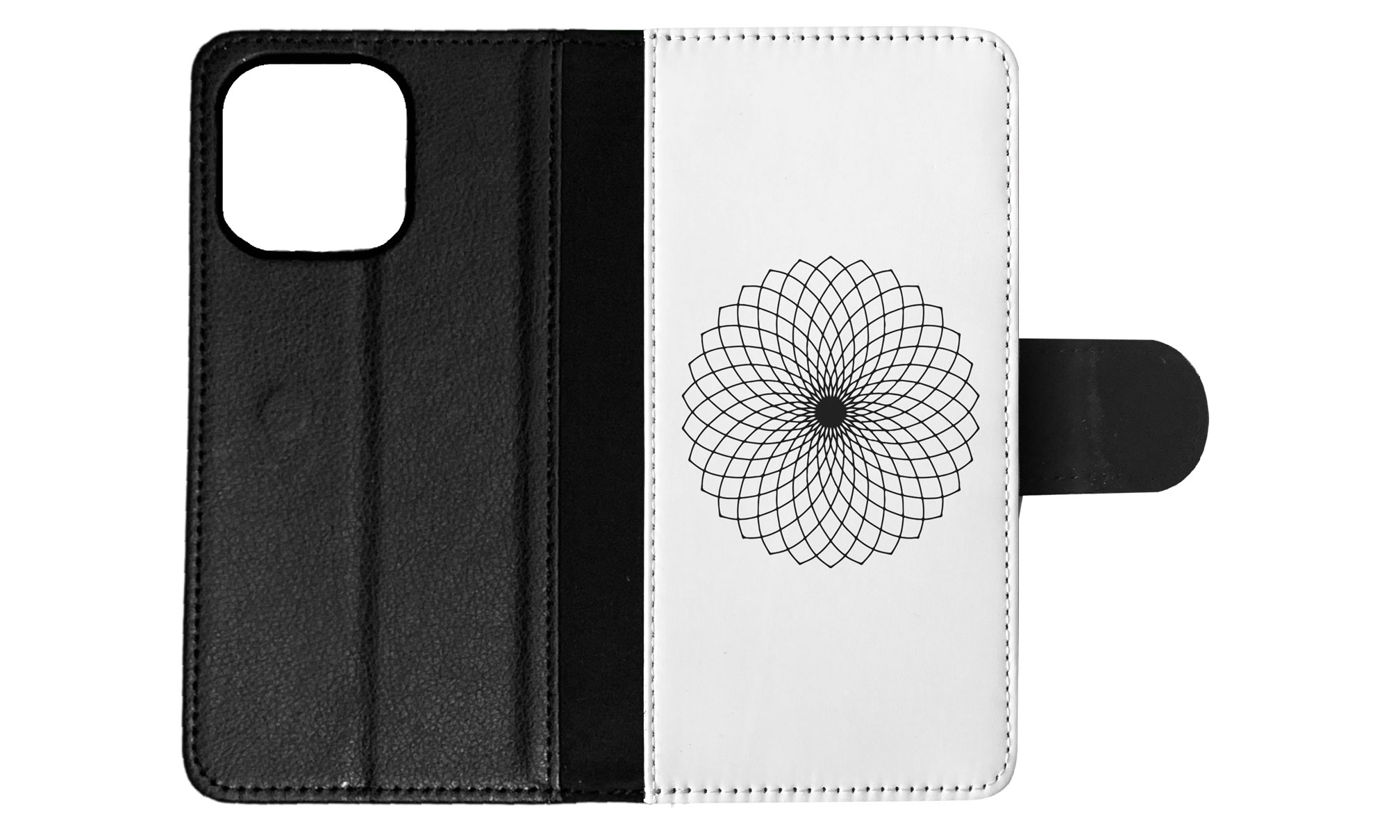 FLIP CASE FOR APPLE IPHONE|BLACK & WHITE FLORAL MANDALA 9 - Imagen 49 de 193
