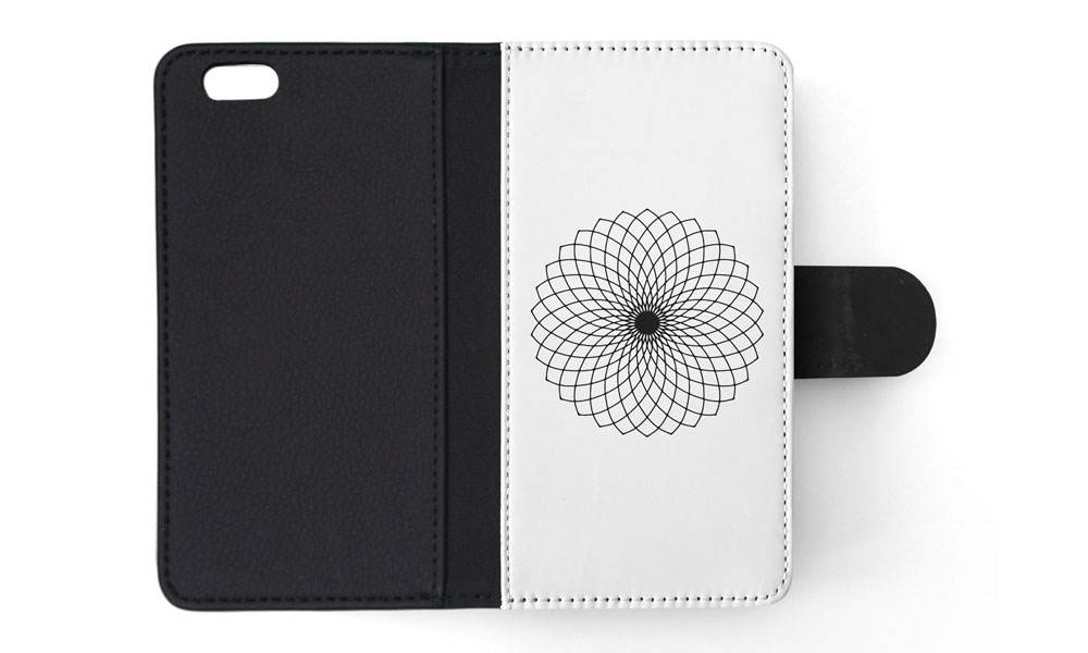 FLIP CASE FOR APPLE IPHONE|BLACK & WHITE FLORAL MANDALA 9 - Imagen 162 de 193