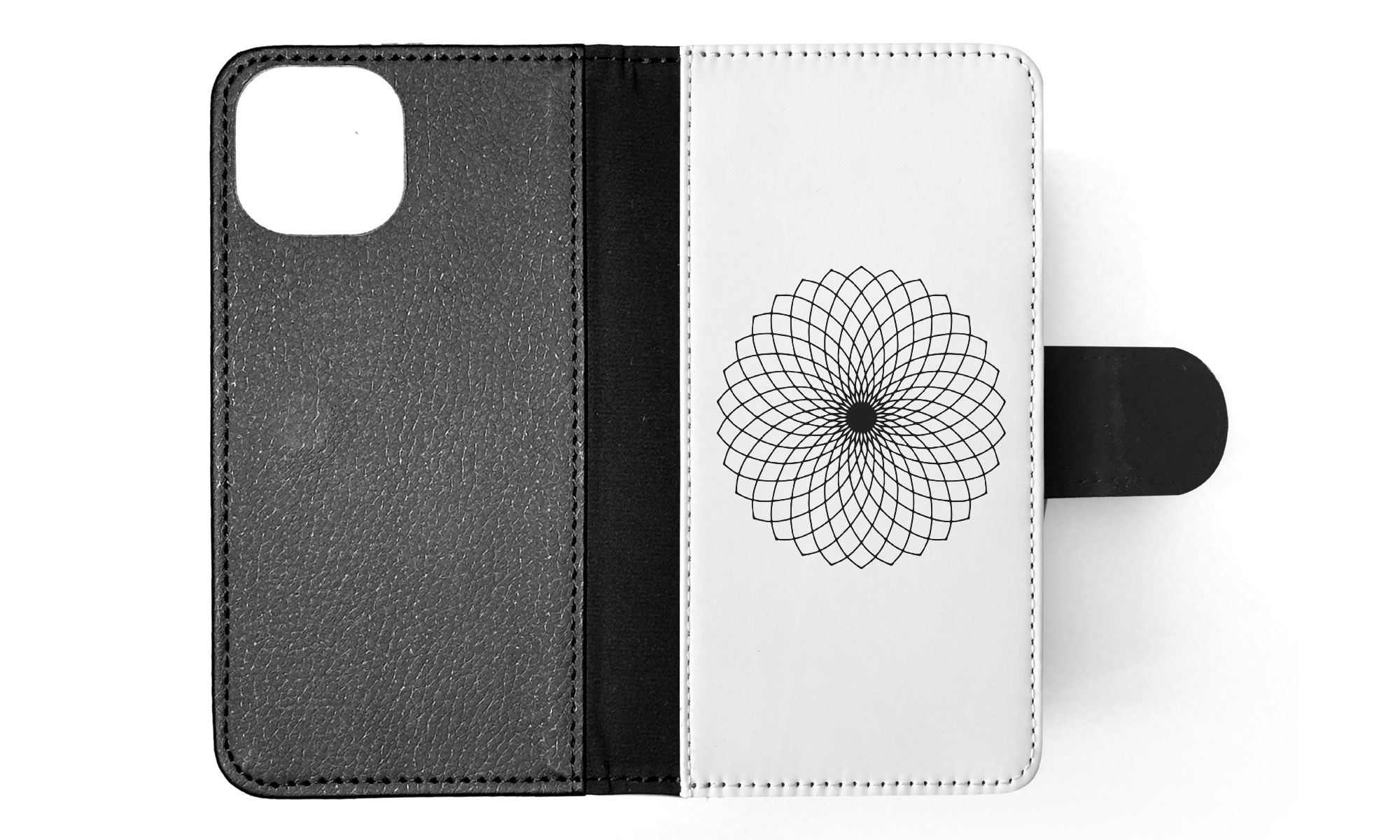 FLIP CASE FOR APPLE IPHONE|BLACK & WHITE FLORAL MANDALA 9 - Imagen 44 de 193