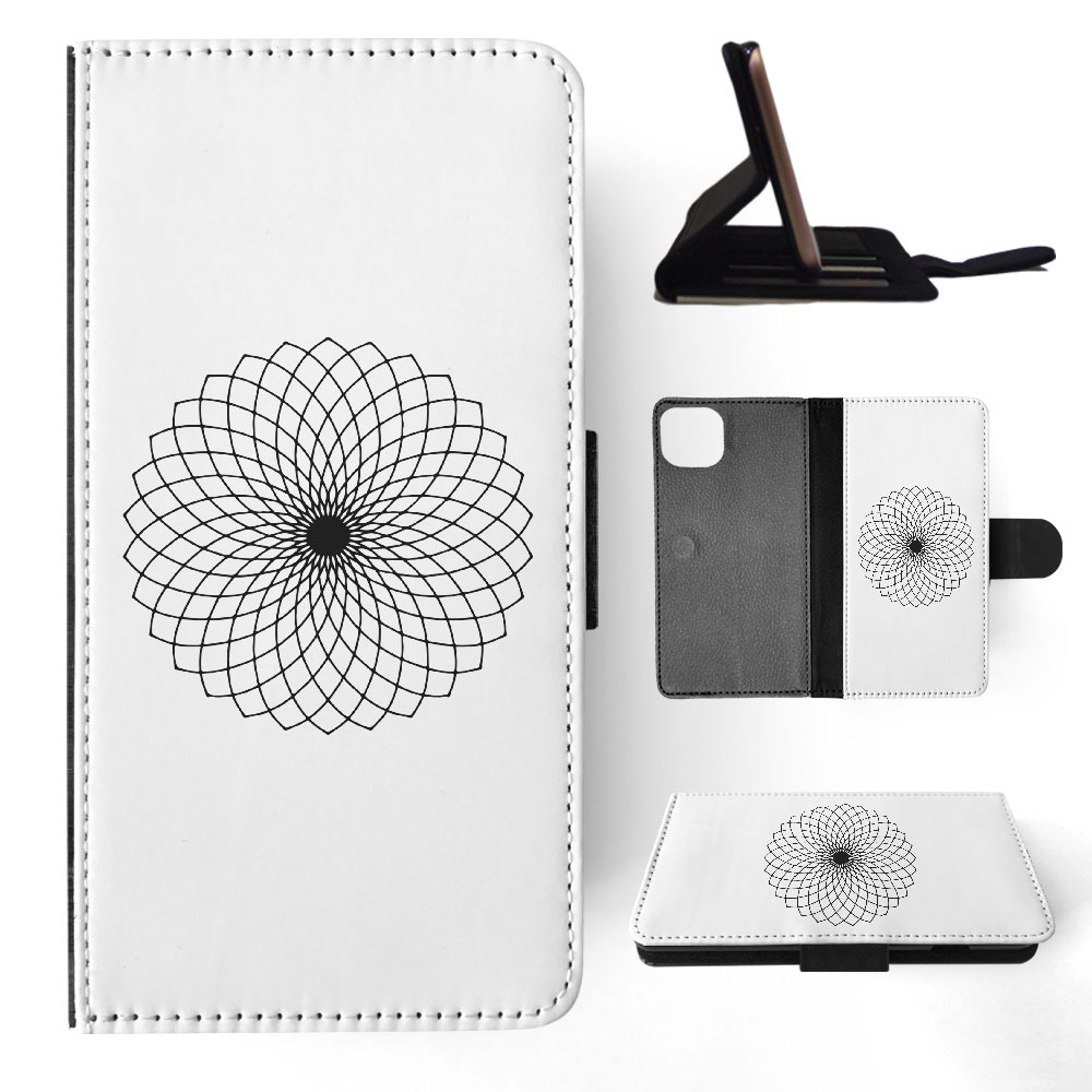 FLIP CASE FOR APPLE IPHONE|BLACK & WHITE FLORAL MANDALA 9 - Imagen 36 de 193