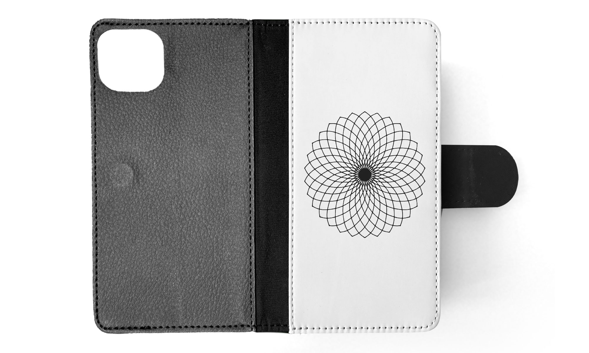 FLIP CASE FOR APPLE IPHONE|BLACK & WHITE FLORAL MANDALA 9 - Imagen 39 de 193