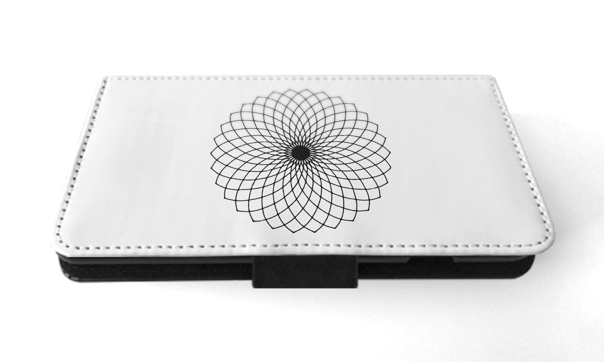 FLIP CASE FOR APPLE IPHONE|BLACK & WHITE FLORAL MANDALA 9 - Imagen 33 de 193