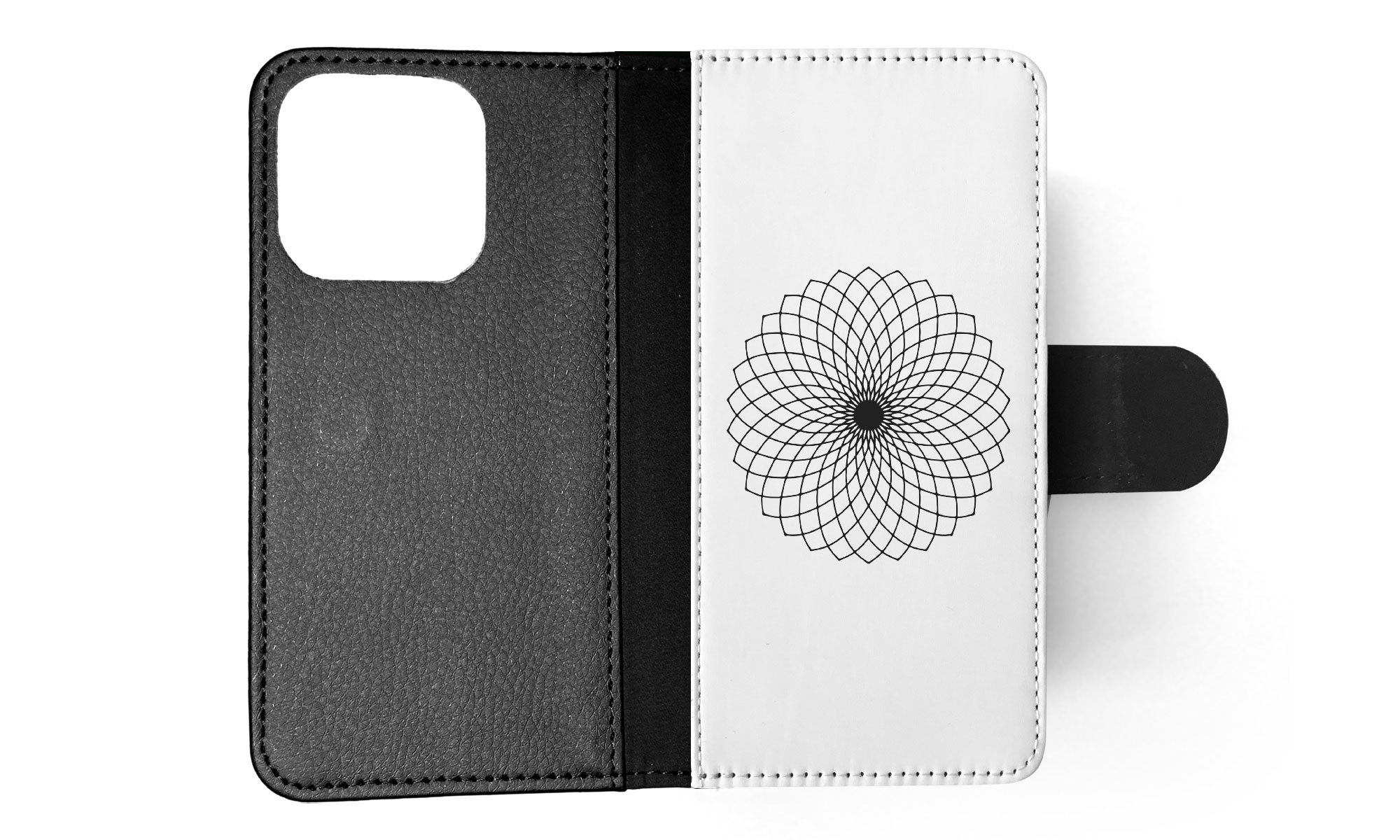 FLIP CASE FOR APPLE IPHONE|BLACK & WHITE FLORAL MANDALA 9 - Imagen 34 de 193