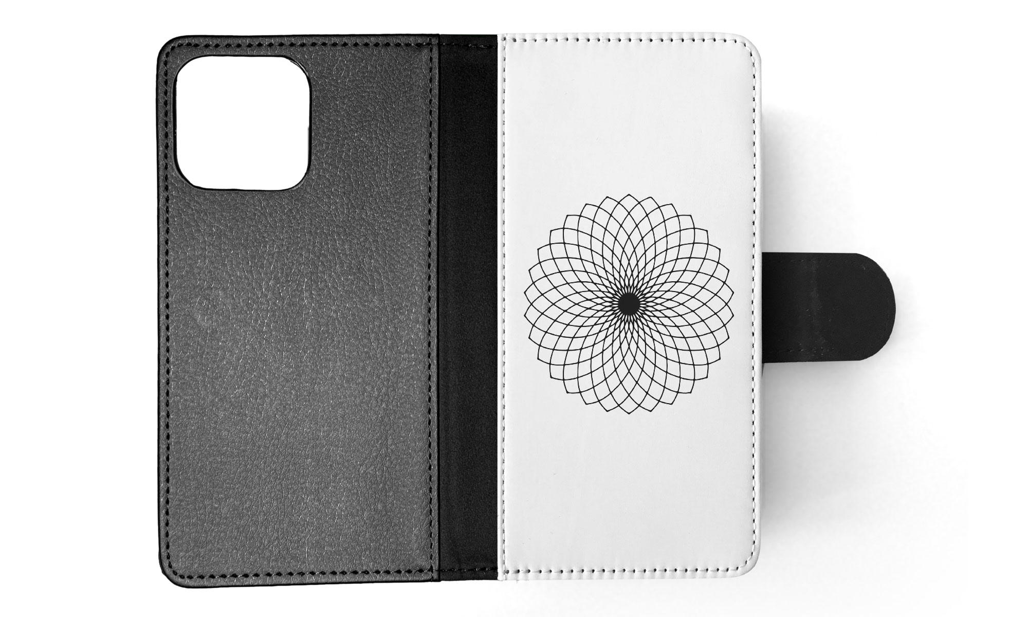 FLIP CASE FOR APPLE IPHONE|BLACK & WHITE FLORAL MANDALA 9 - Imagen 29 de 193