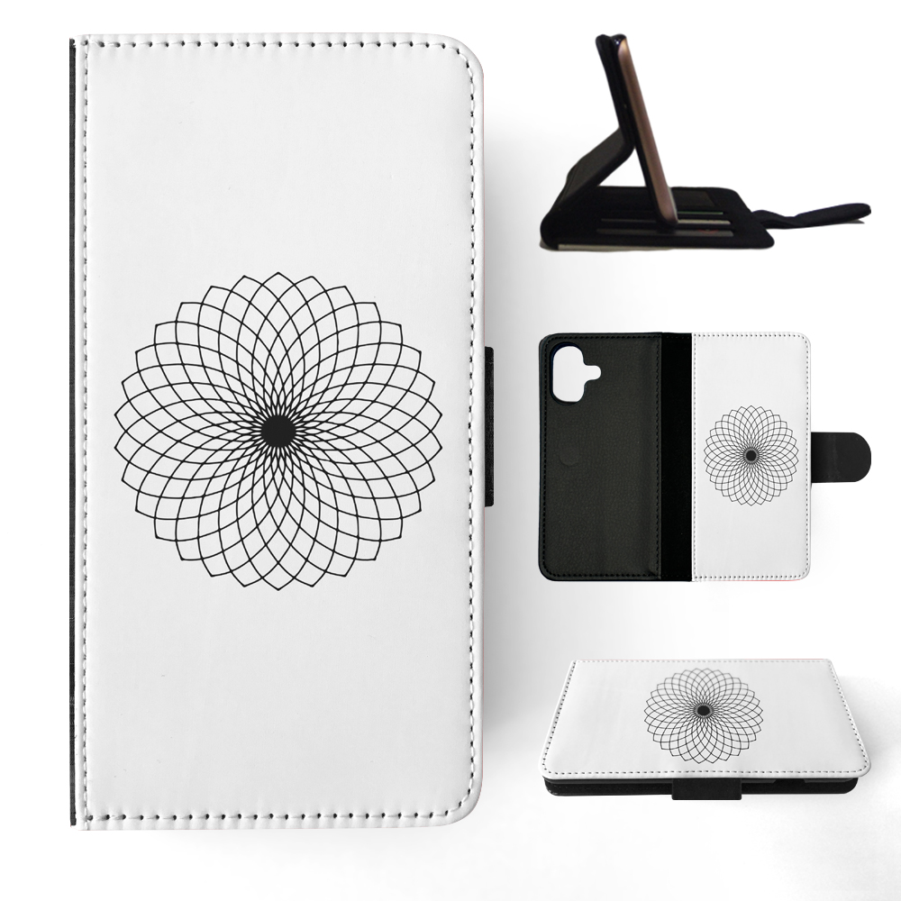 FLIP CASE FOR APPLE IPHONE|BLACK & WHITE FLORAL MANDALA 9 - Imagen 21 de 193