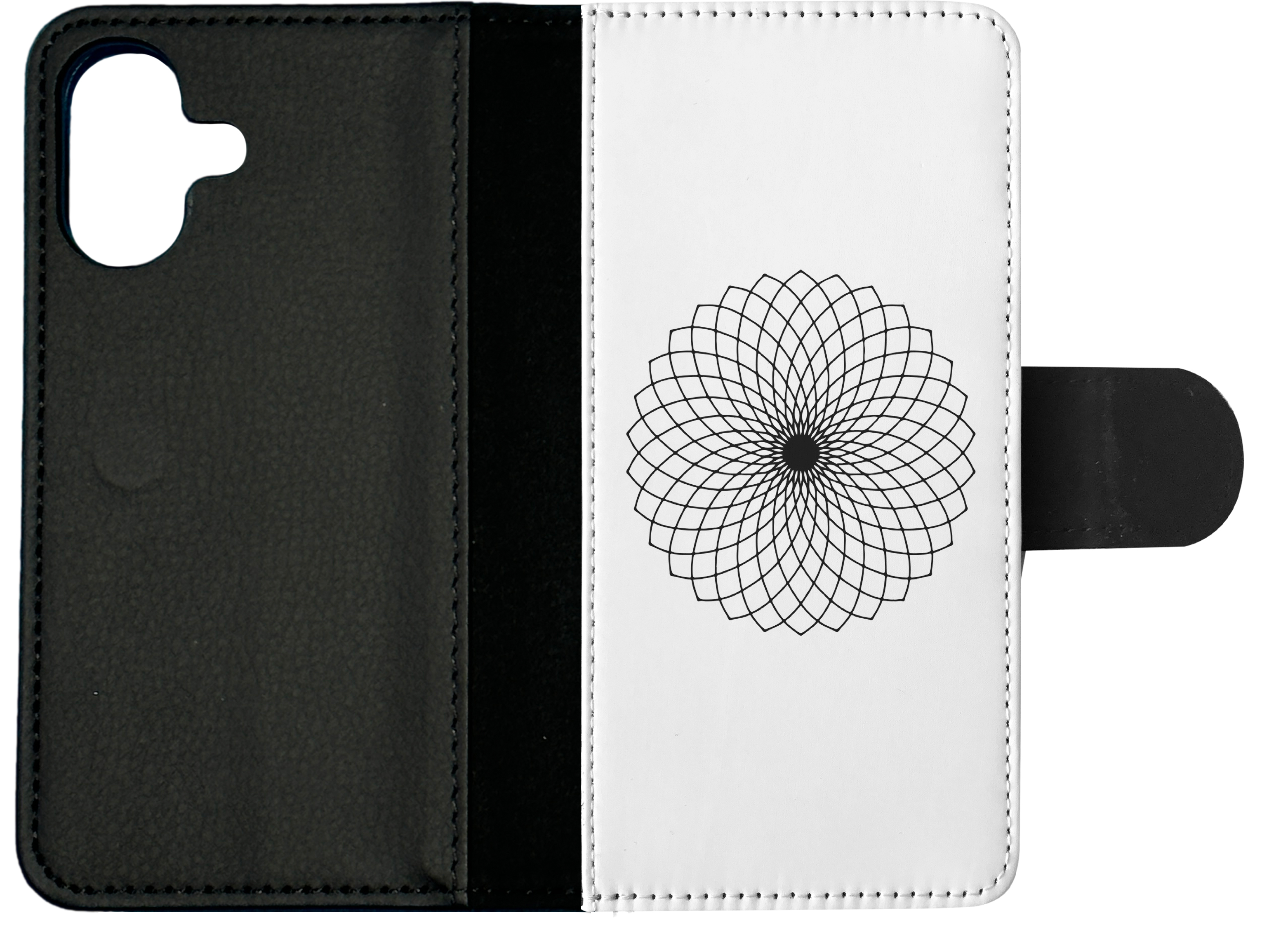 FLIP CASE FOR APPLE IPHONE|BLACK & WHITE FLORAL MANDALA 9 - Imagen 24 de 193