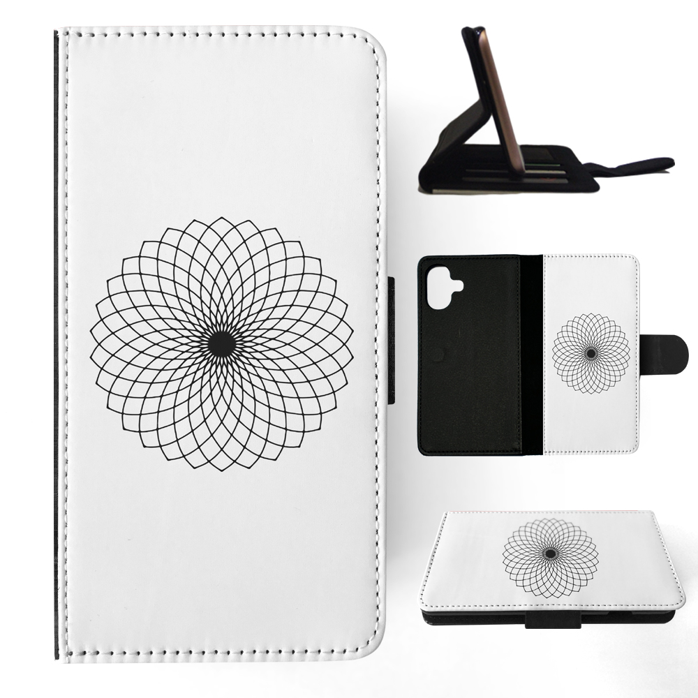 FLIP CASE FOR APPLE IPHONE|BLACK & WHITE FLORAL MANDALA 9 - Imagen 16 de 193