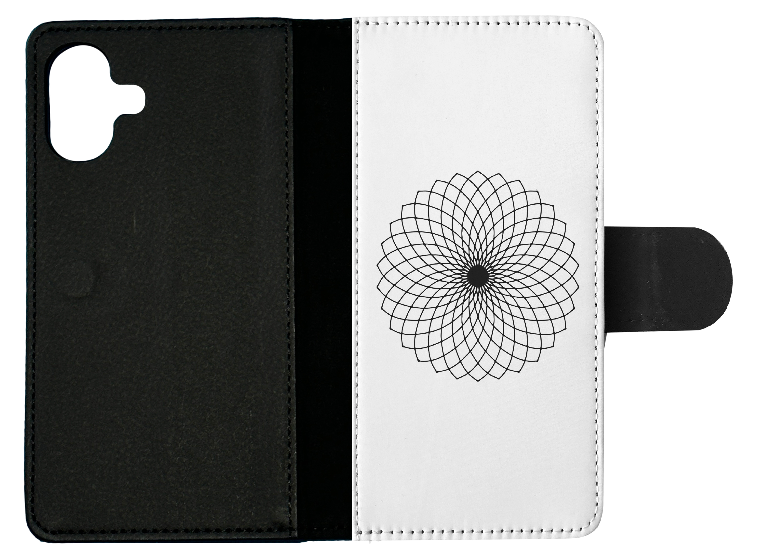 FLIP CASE FOR APPLE IPHONE|BLACK & WHITE FLORAL MANDALA 9 - Imagen 19 de 193