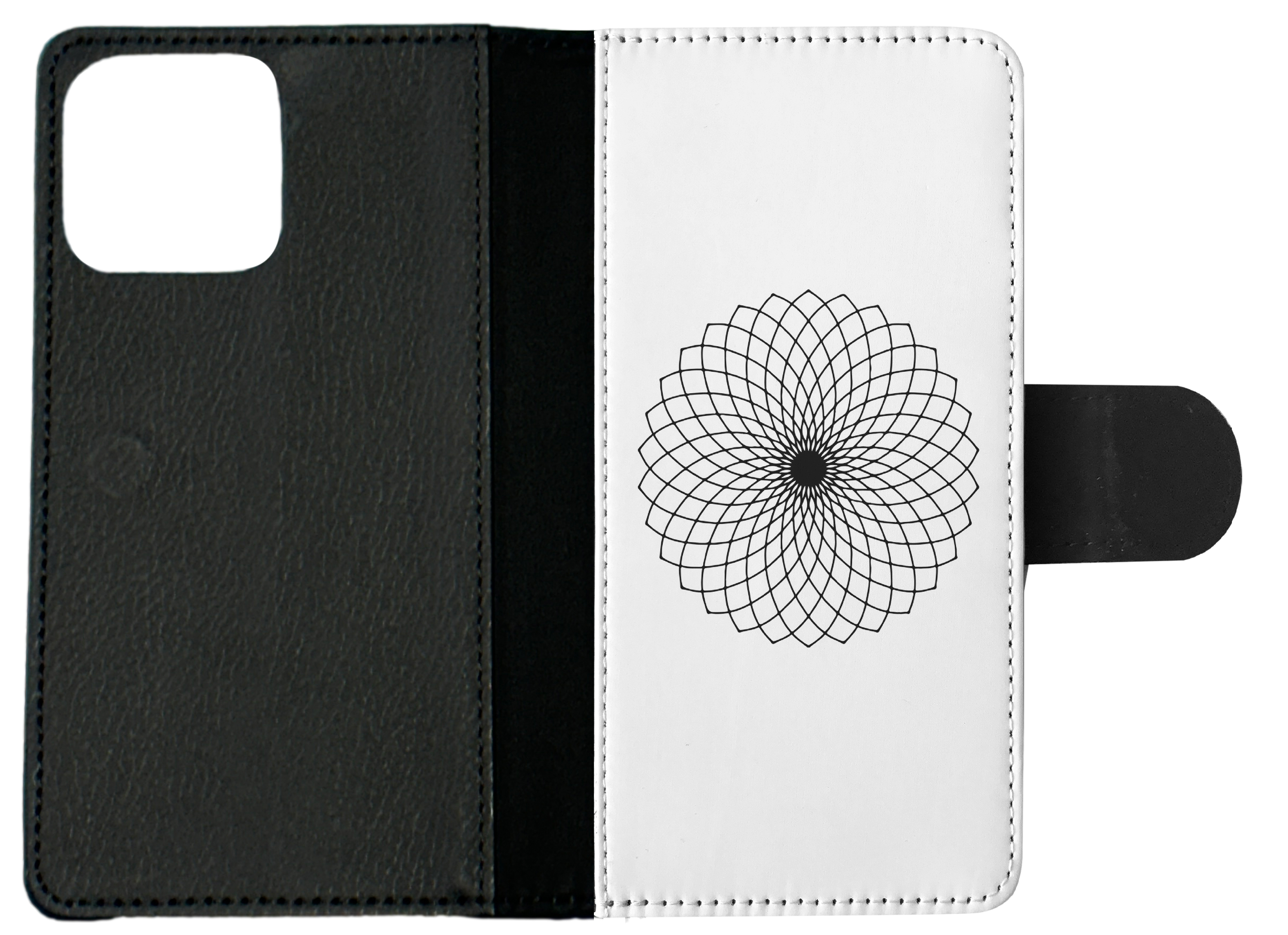 FLIP CASE FOR APPLE IPHONE|BLACK & WHITE FLORAL MANDALA 9 - Imagen 9 de 193