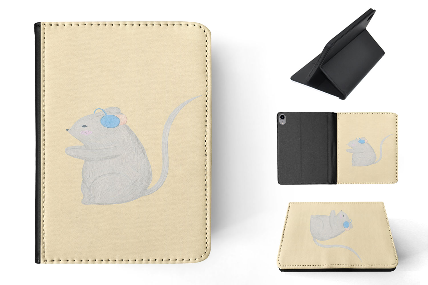 CASE COVER FOR APPLE IPAD|MOUSE DRAWING SKETCH 2