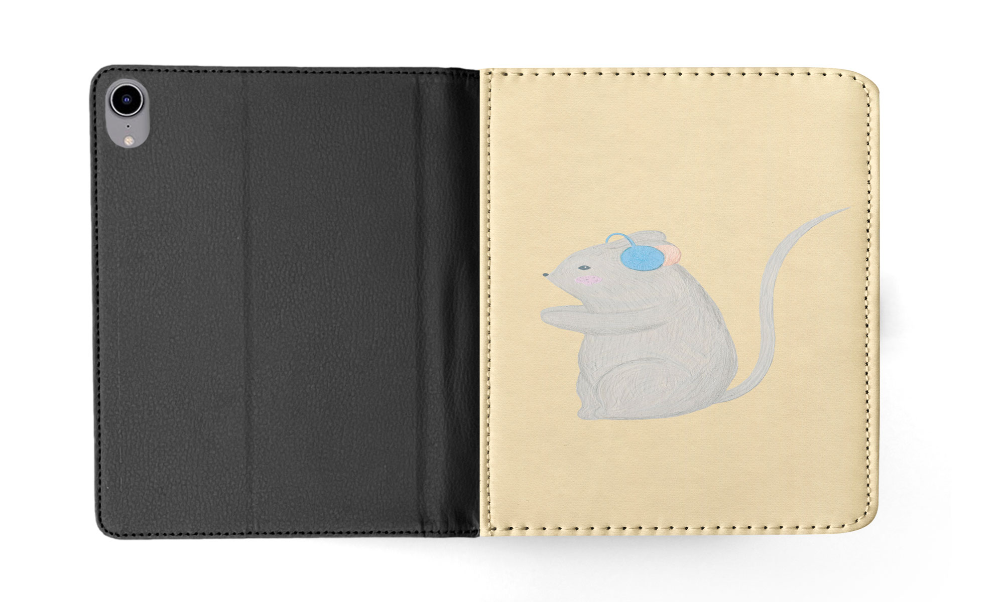 CASE COVER FOR APPLE IPAD|MOUSE DRAWING SKETCH 2