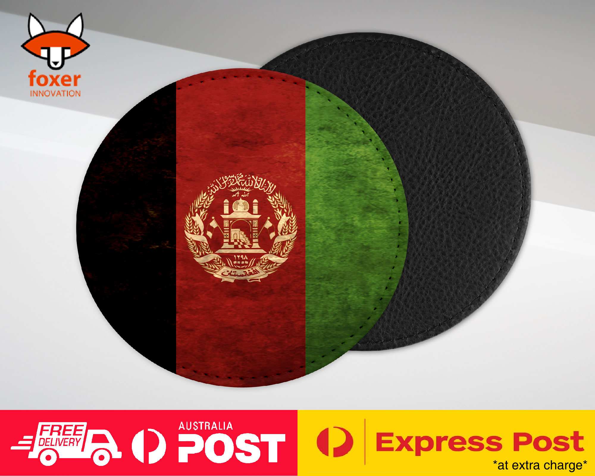 COASTER COFFEE DRINKING MAT|AFGHANISTAN COUNTRY FLAG 1
