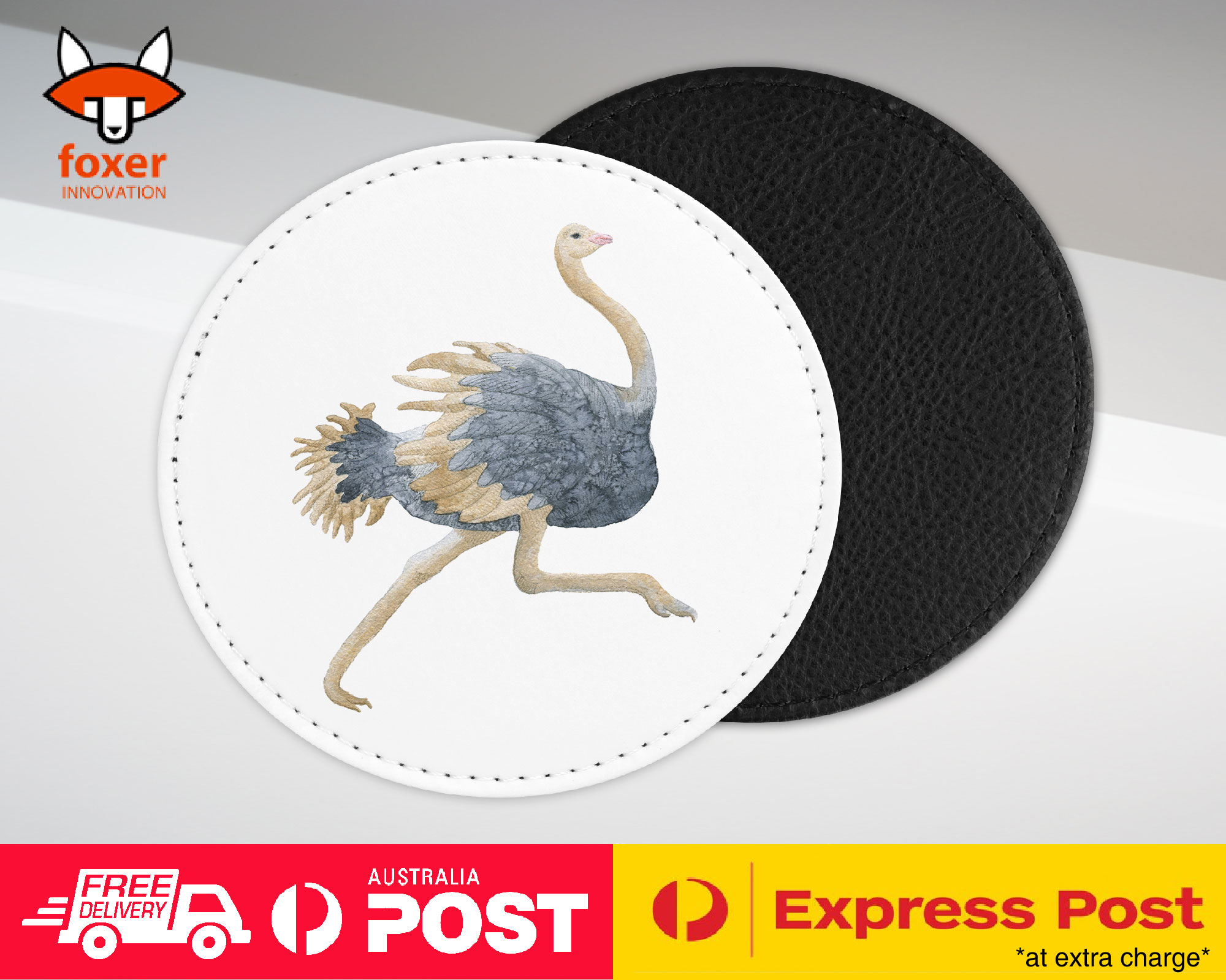 COASTER COFFEE DRINKING MAT|OSTRICH EMU BIRD