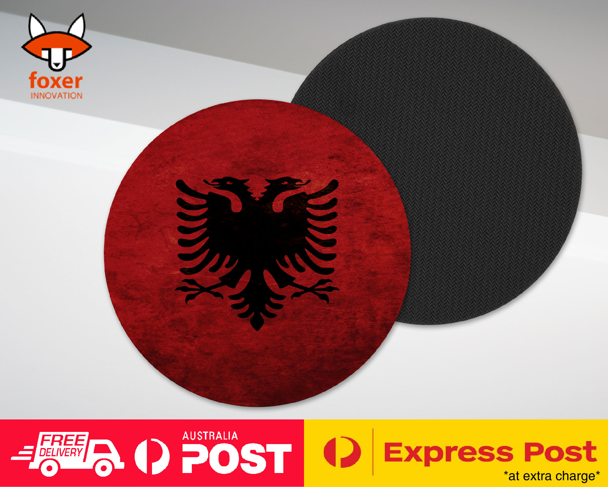 COASTER COFFEE DRINKING MAT|ALBANIA COUNTRY FLAG 2