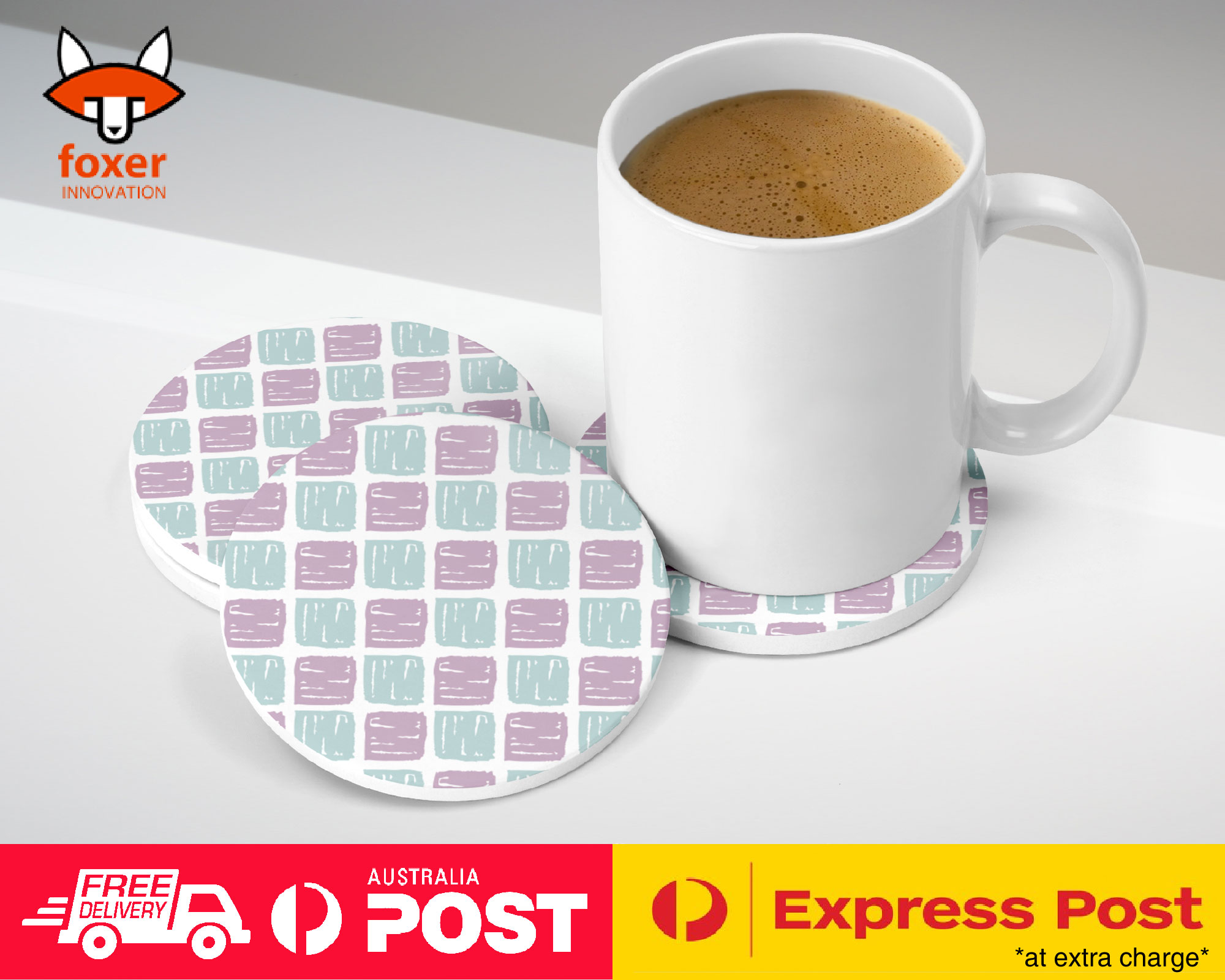 COASTER COFFEE DRINKING MAT|SQUARE GEOMETRIC PATTERN 36