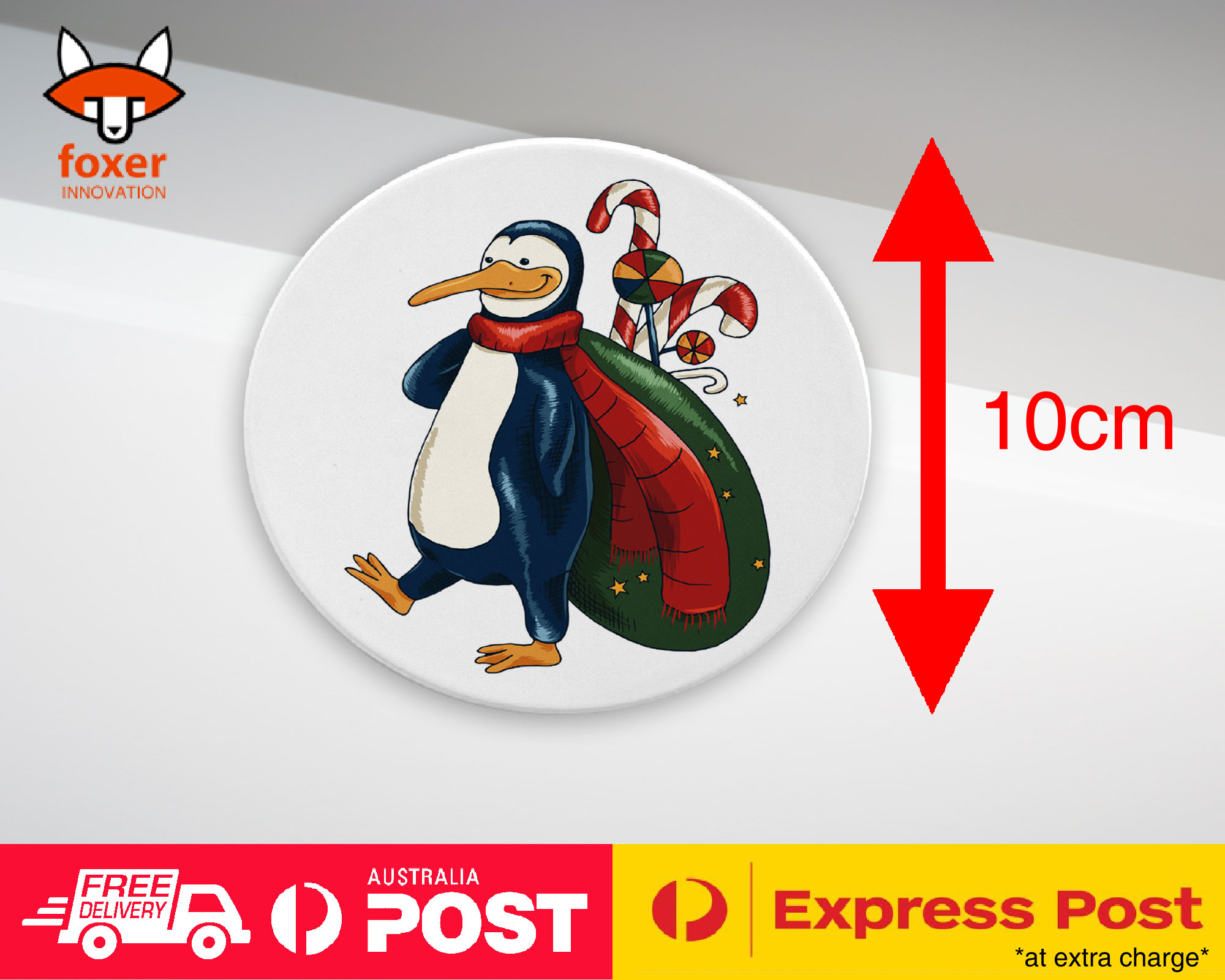 COASTER COFFEE DRINKING MAT|PENGUIN ON CHRISTMAS