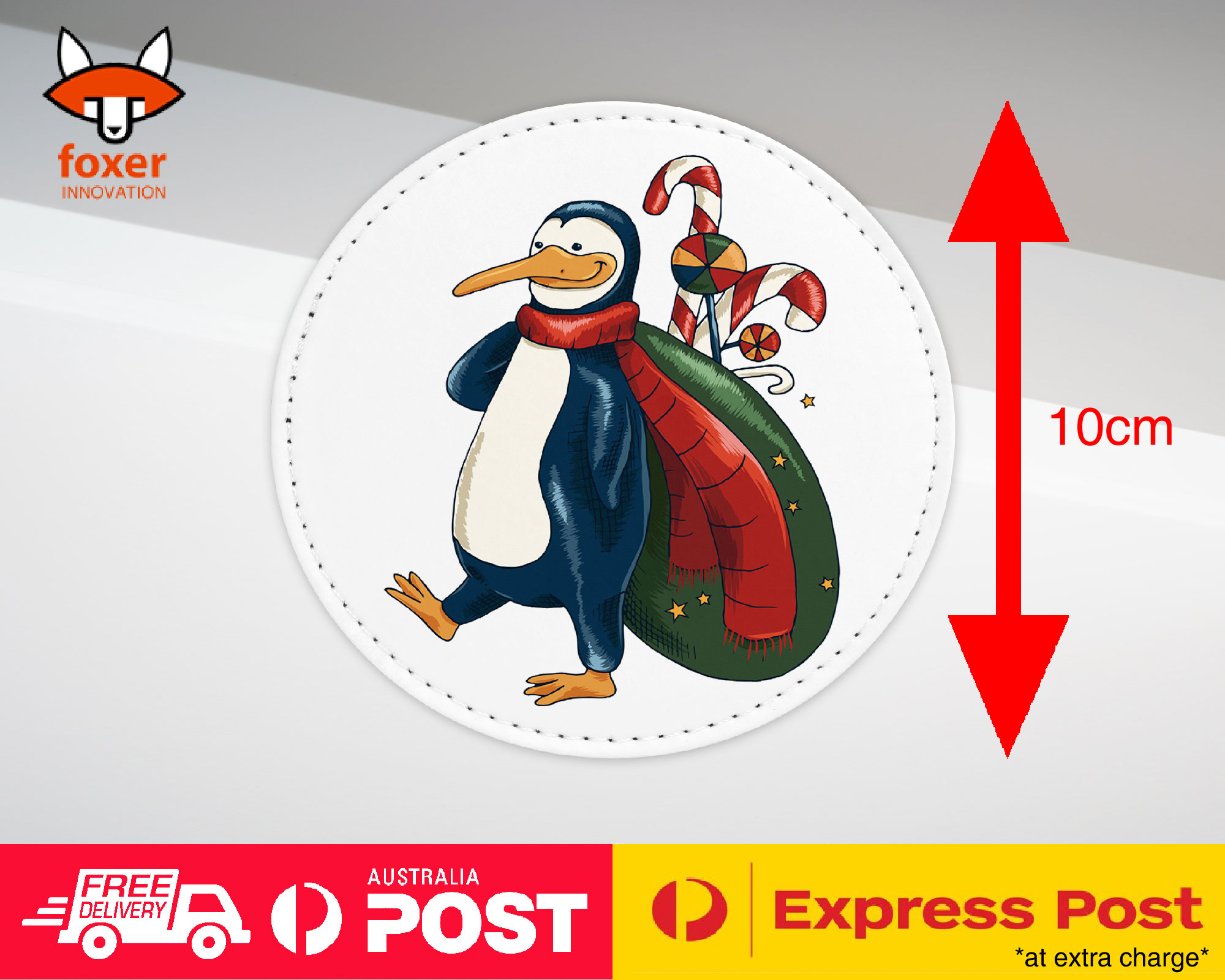 COASTER COFFEE DRINKING MAT|PENGUIN ON CHRISTMAS