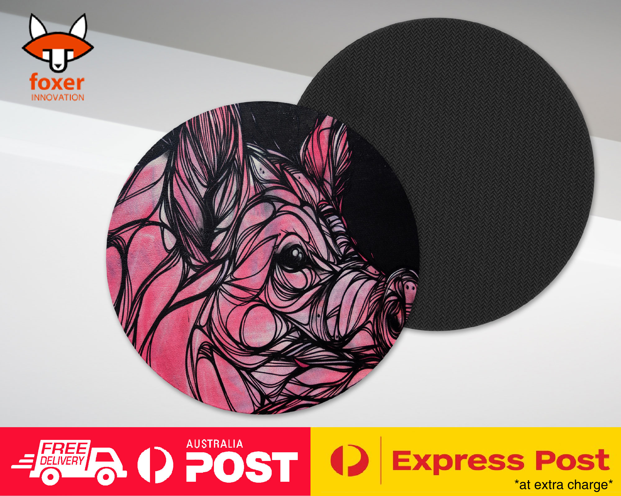 COASTER COFFEE DRINKING MAT|PIG ART