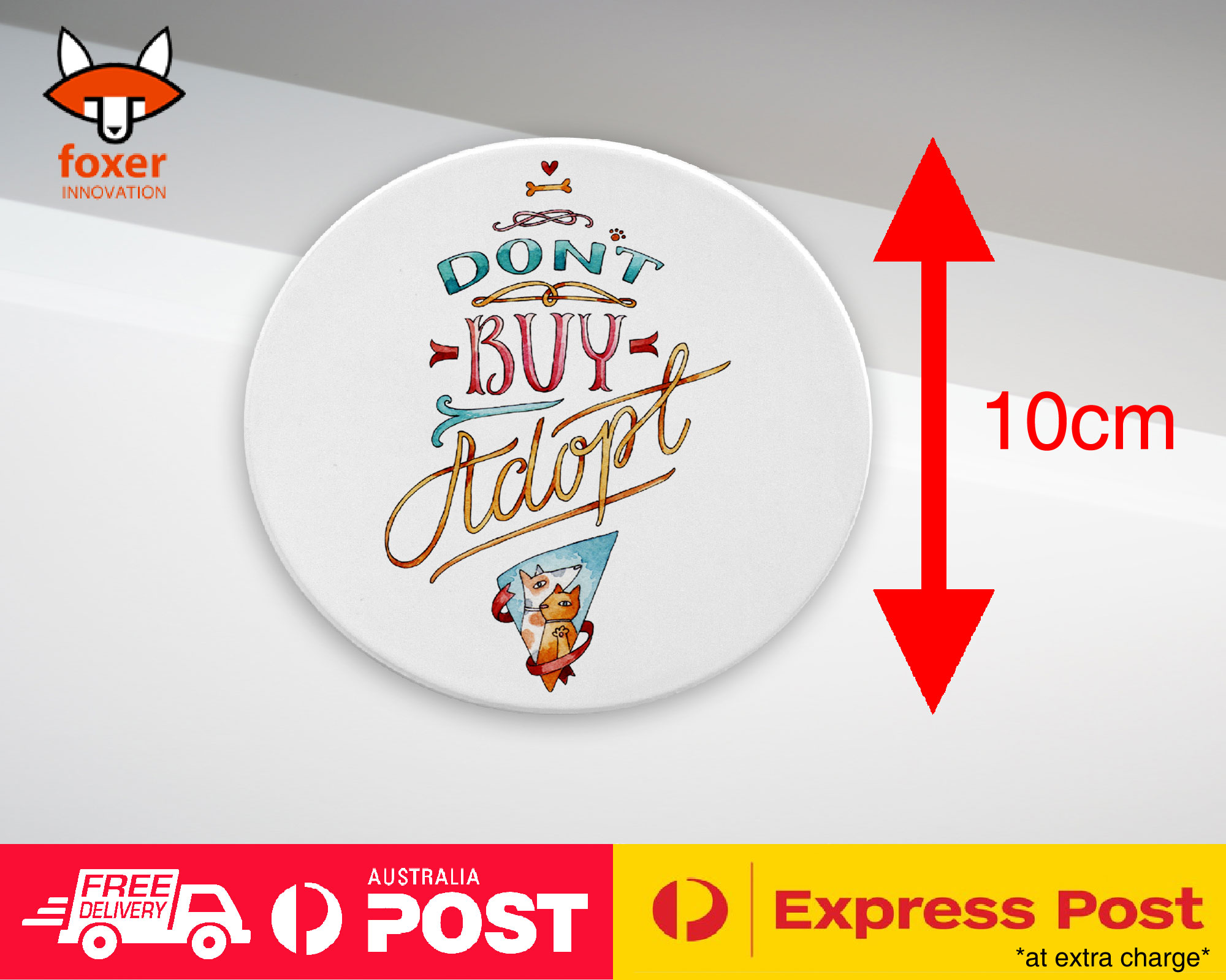 COASTER COFFEE DRINKING MAT|PET QUOTES "DON'T BUY ADOPT"