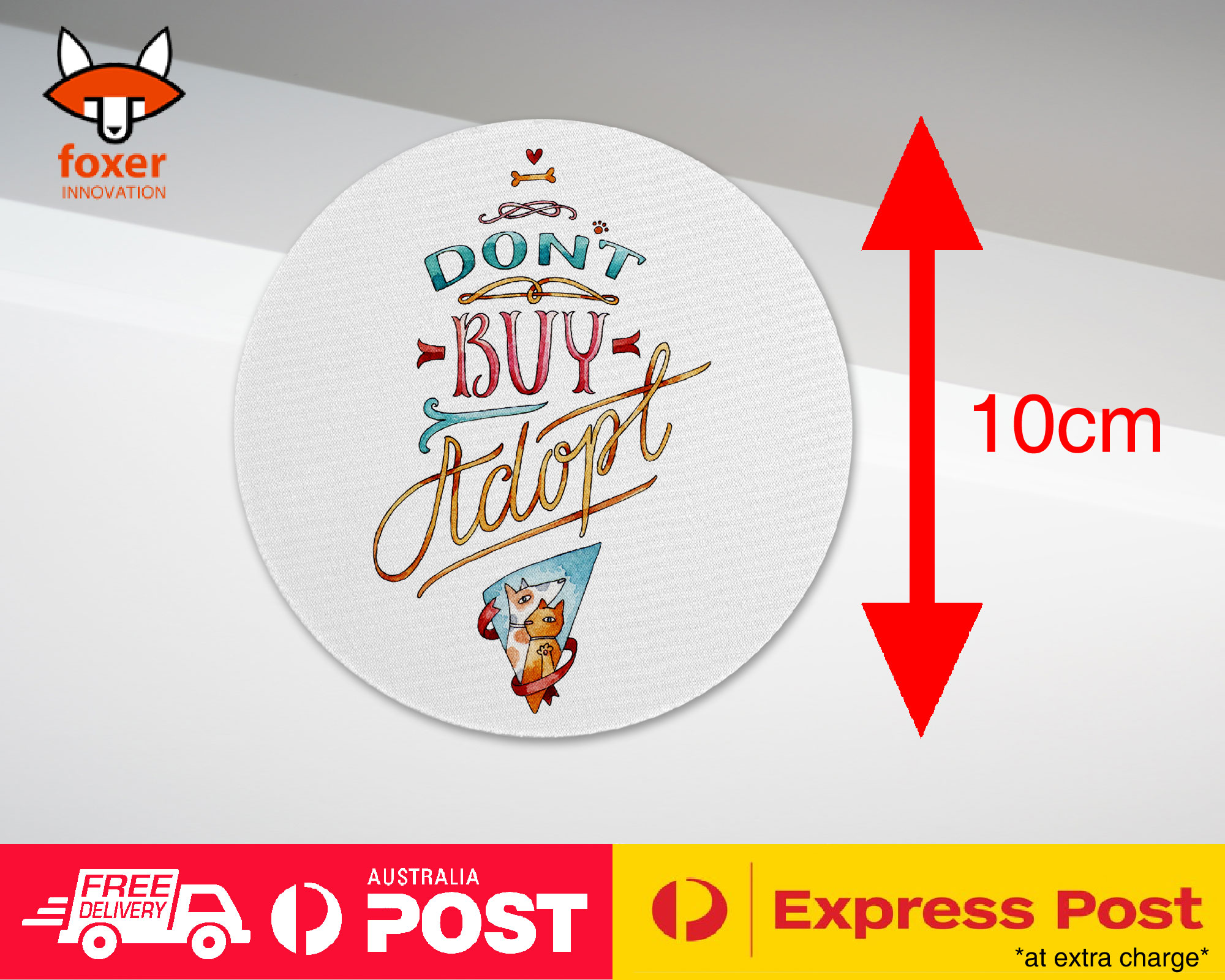 COASTER COFFEE DRINKING MAT|PET QUOTES "DON'T BUY ADOPT"