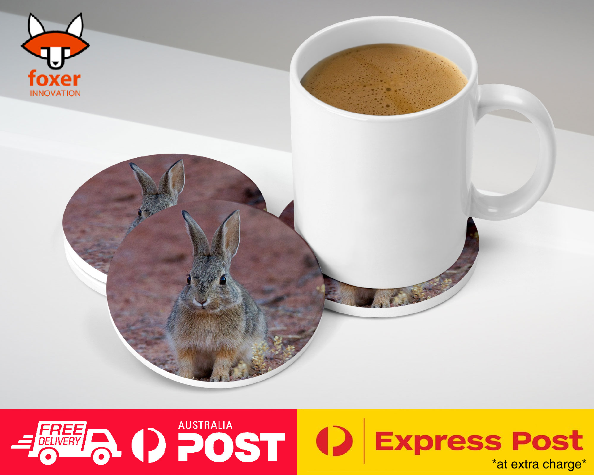 COASTER COFFEE DRINKING MAT|CUTE RABBIT BUNNY 14