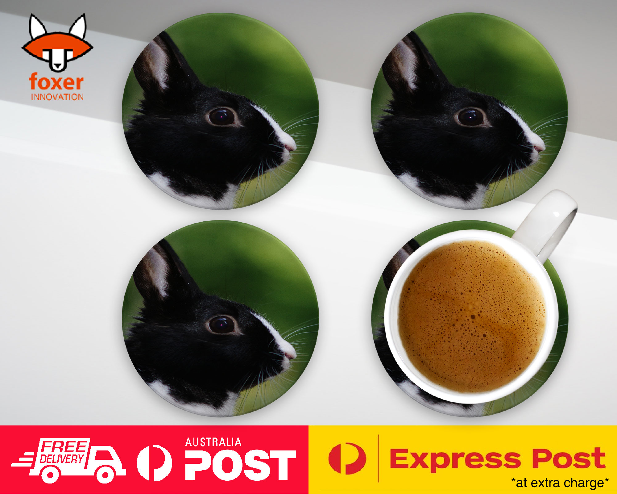 COASTER COFFEE DRINKING MAT|CUTE RABBIT BUNNY 21