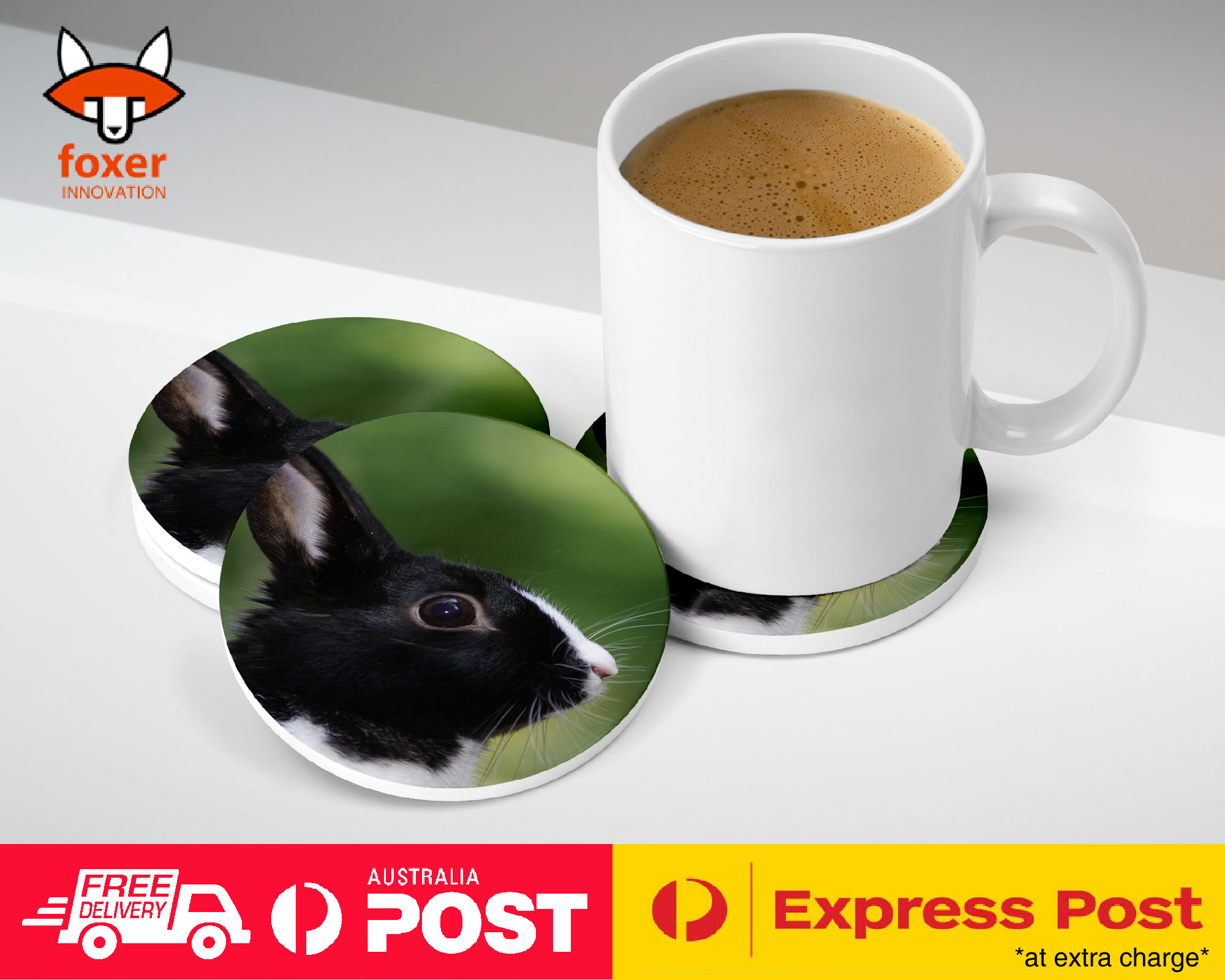 COASTER COFFEE DRINKING MAT|CUTE RABBIT BUNNY 21