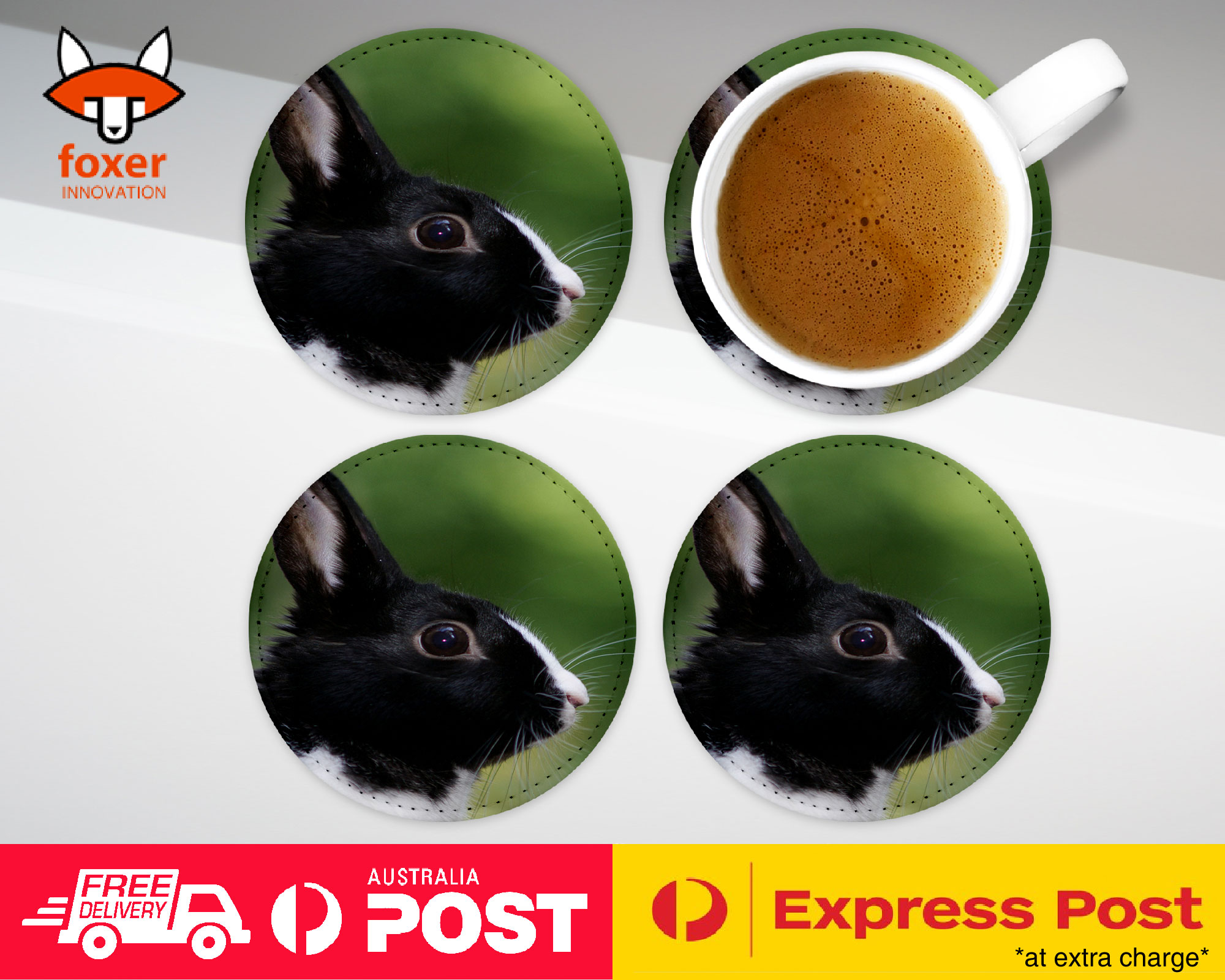 COASTER COFFEE DRINKING MAT|CUTE RABBIT BUNNY 21