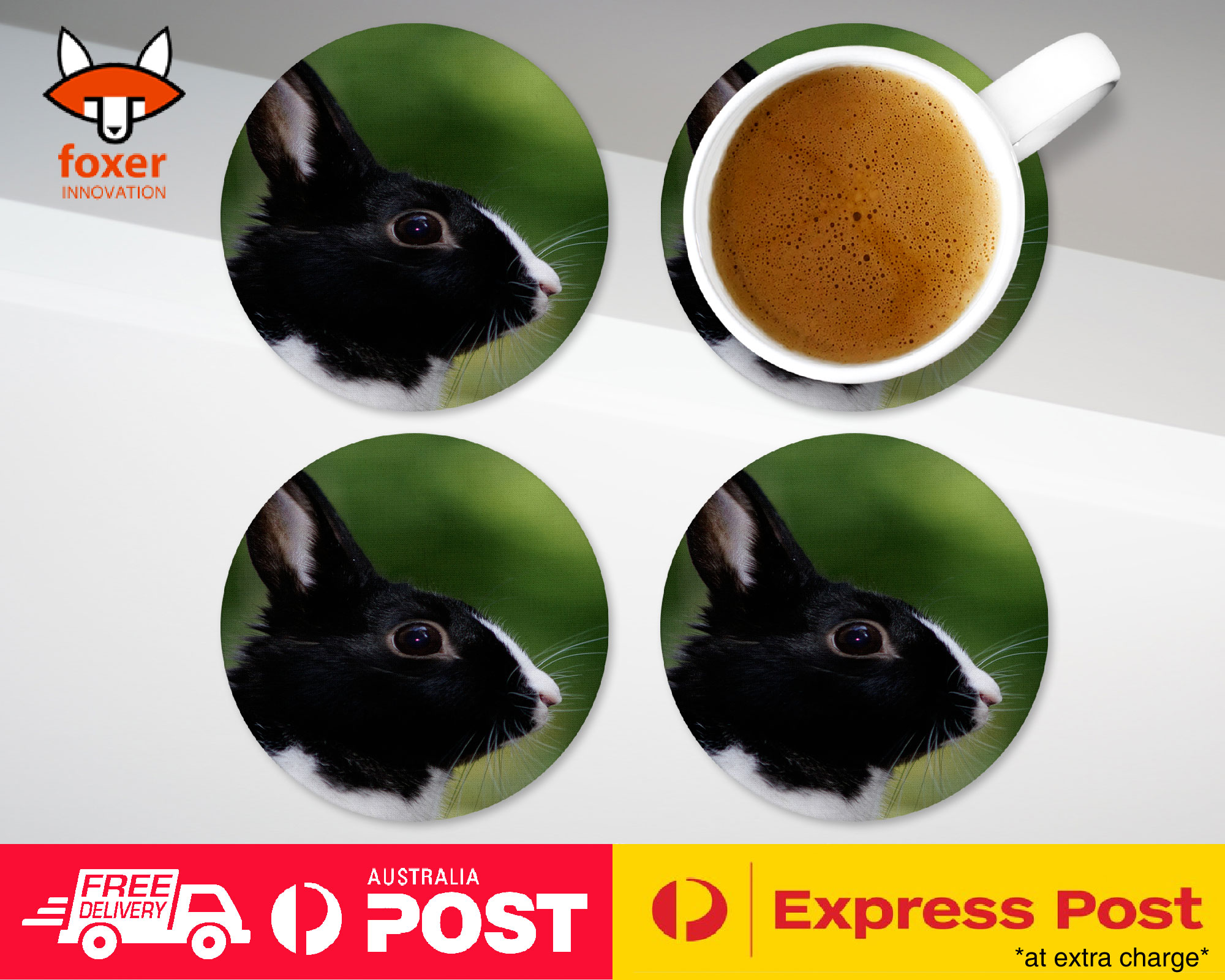 COASTER COFFEE DRINKING MAT|CUTE RABBIT BUNNY 21