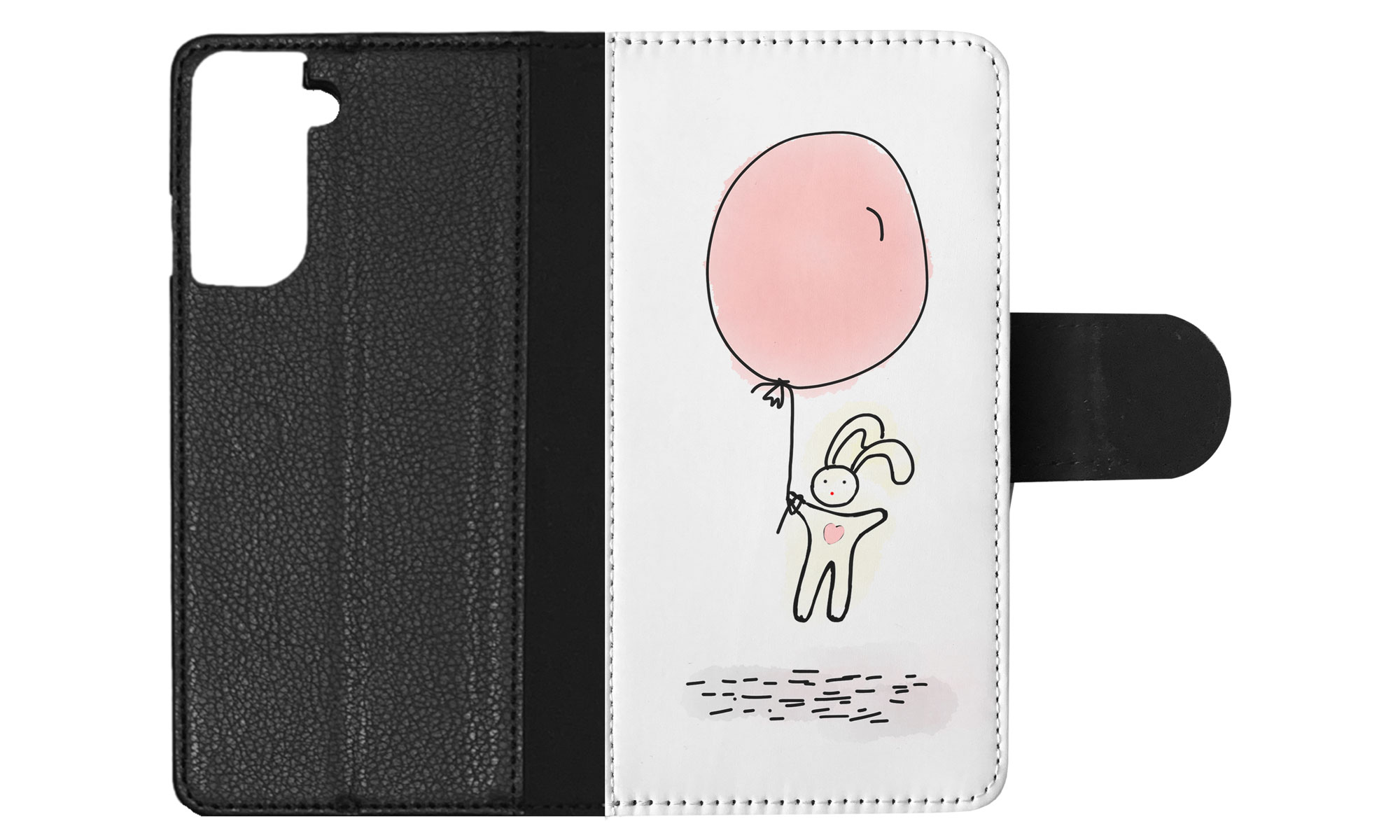 FLIP CASE FOR SAMSUNG GALAXY|CUTE RABBIT BUNNY SKETCH ART 1 - Picture 59 of 120