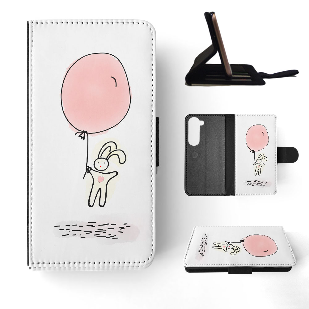 FLIP CASE FOR SAMSUNG GALAXY|CUTE RABBIT BUNNY SKETCH ART 1 - Picture 31 of 120