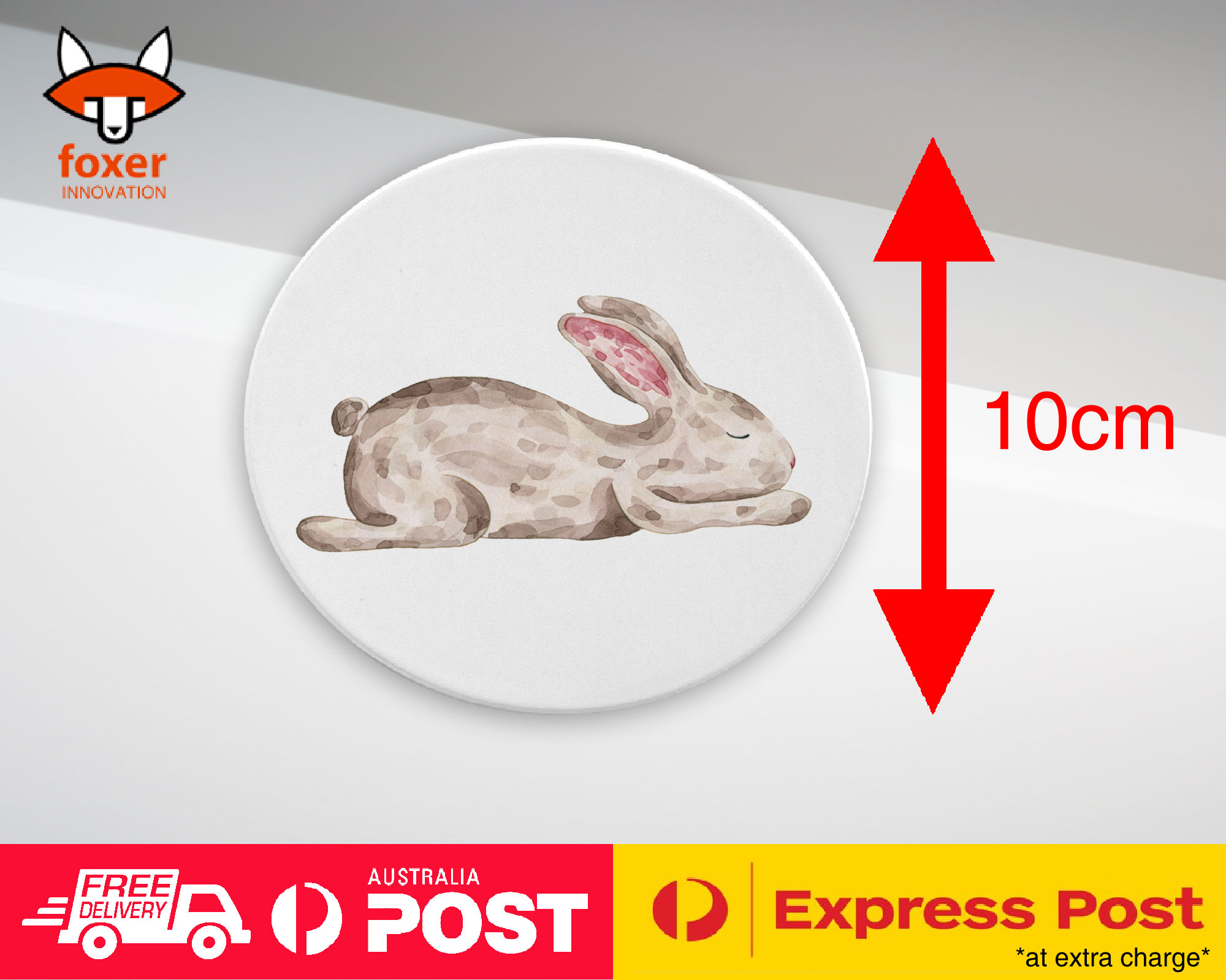 COASTER COFFEE DRINKING MAT|CUTE WATERCOLOR RABBIT BUNNY 1