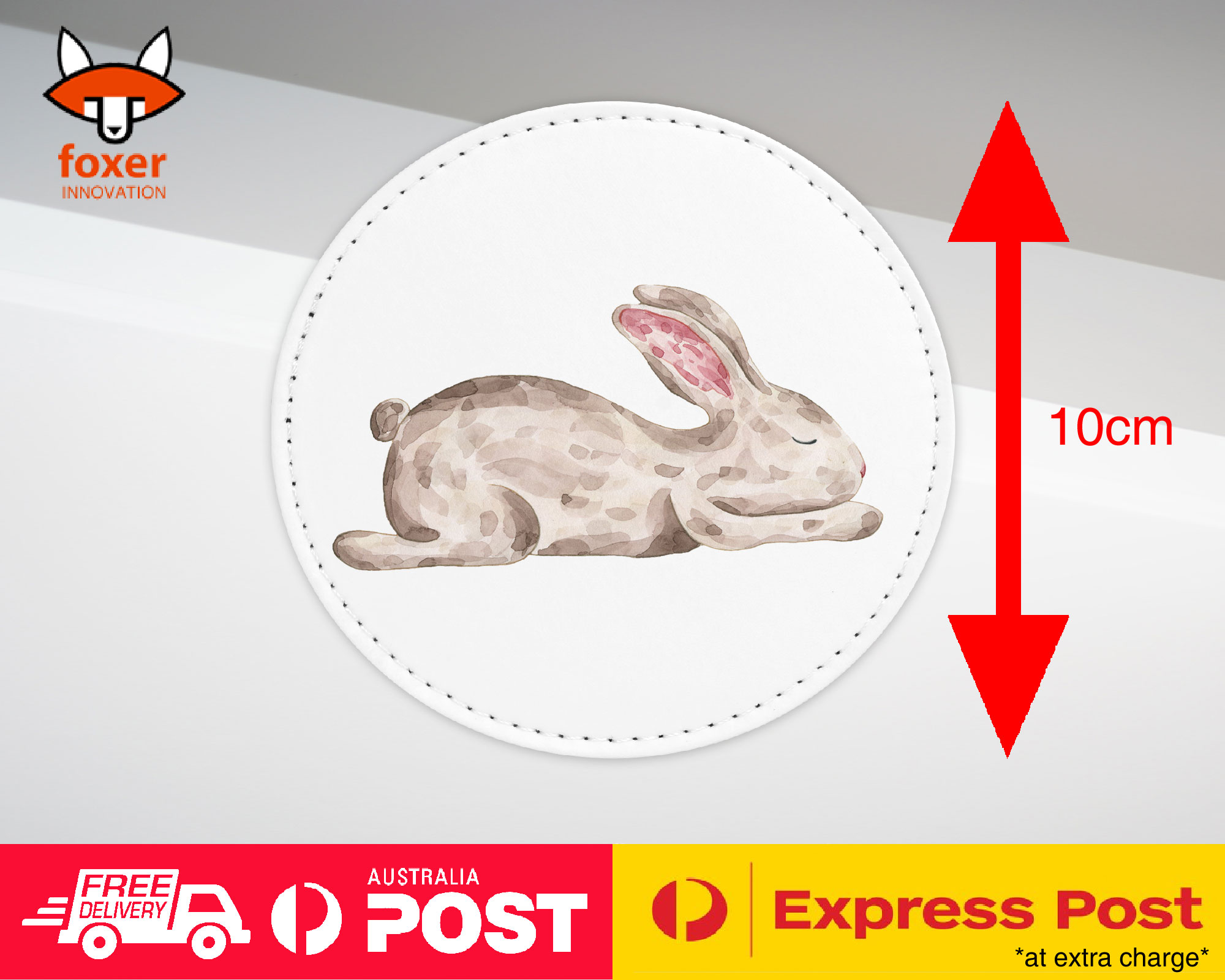 COASTER COFFEE DRINKING MAT|CUTE WATERCOLOR RABBIT BUNNY 1