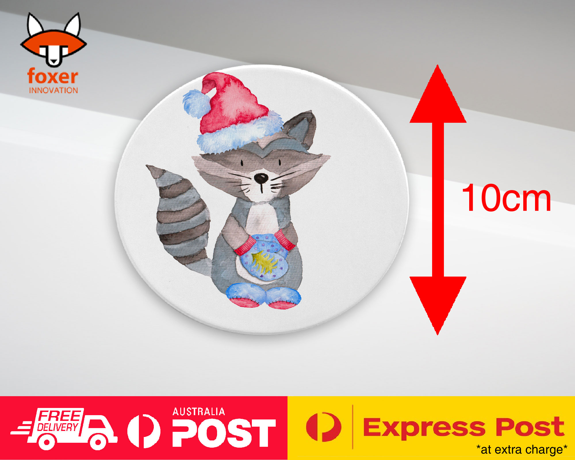 COASTER COFFEE DRINKING MAT|CUTE WATERCOLOR RACCOON 2