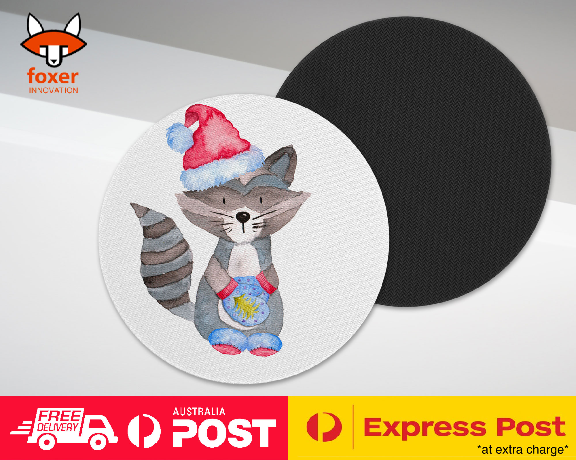 COASTER COFFEE DRINKING MAT|CUTE WATERCOLOR RACCOON 2