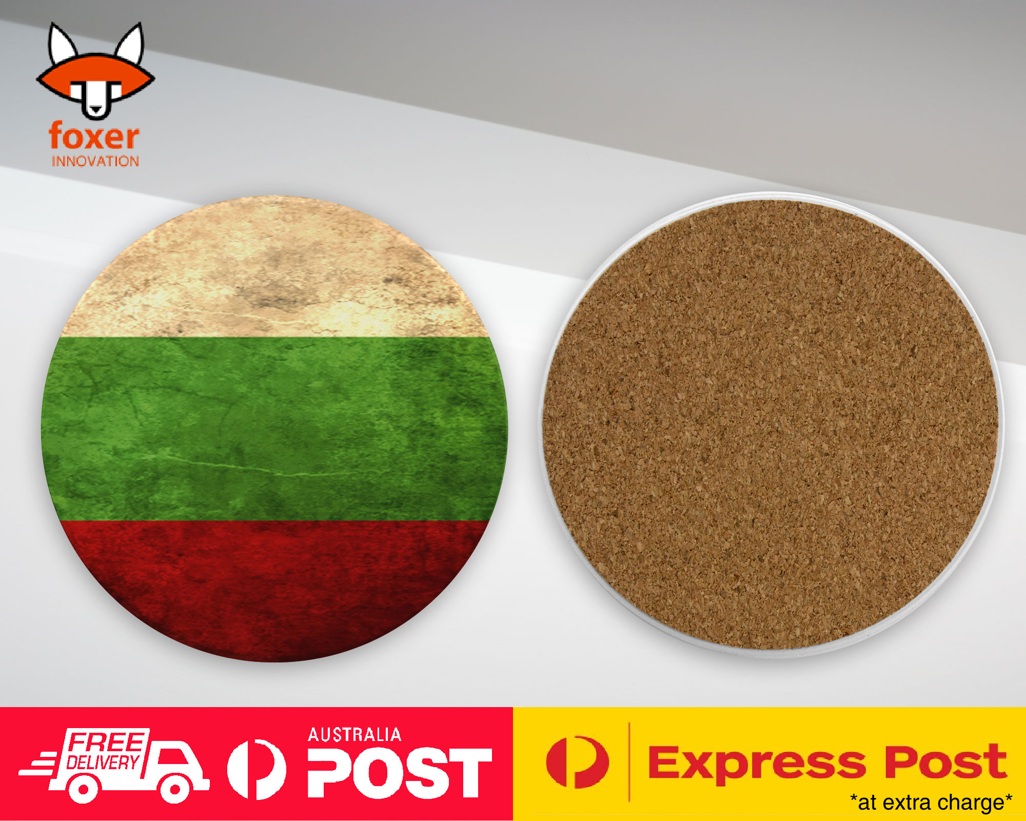 COASTER COFFEE DRINKING MAT|BULGARIA COUNTRY FLAG 24