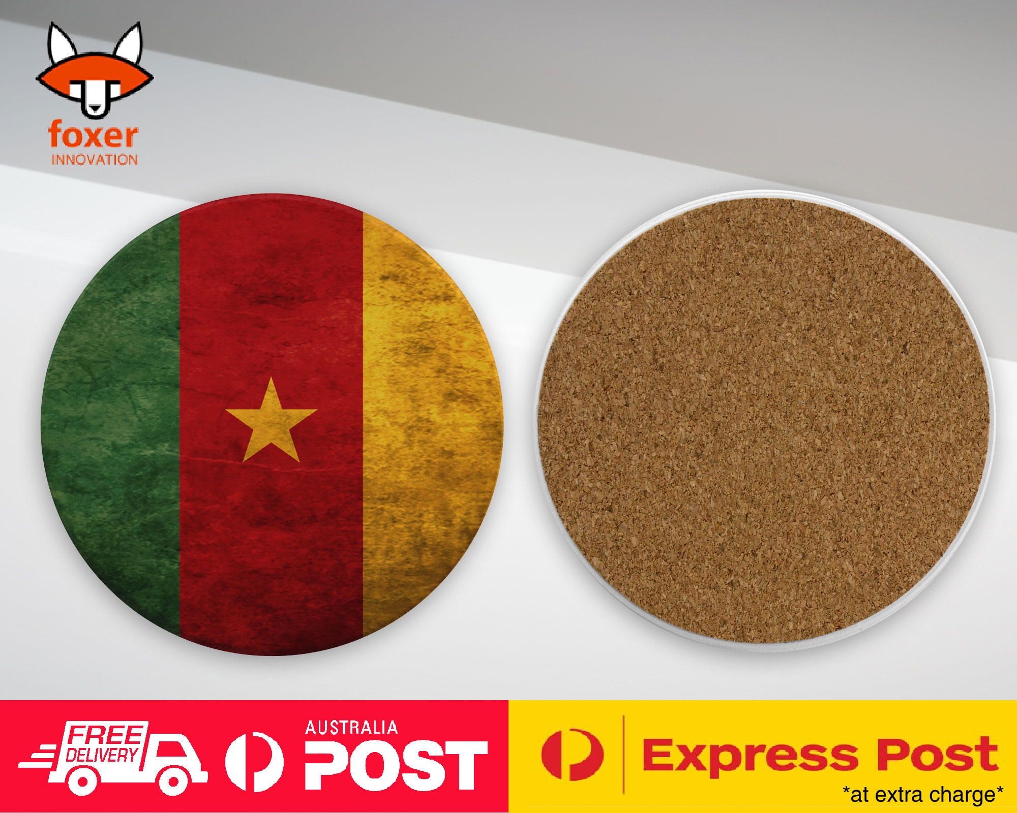 COASTER COFFEE DRINKING MAT|CAMEROON COUNTRY FLAG 27