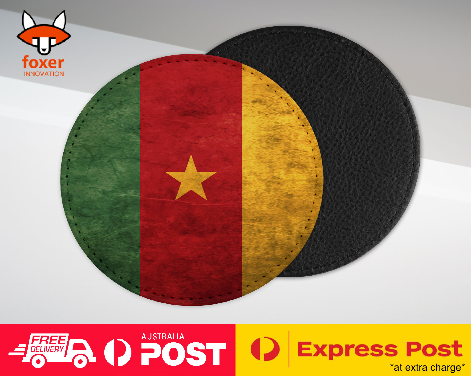 COASTER COFFEE DRINKING MAT|CAMEROON COUNTRY FLAG 27