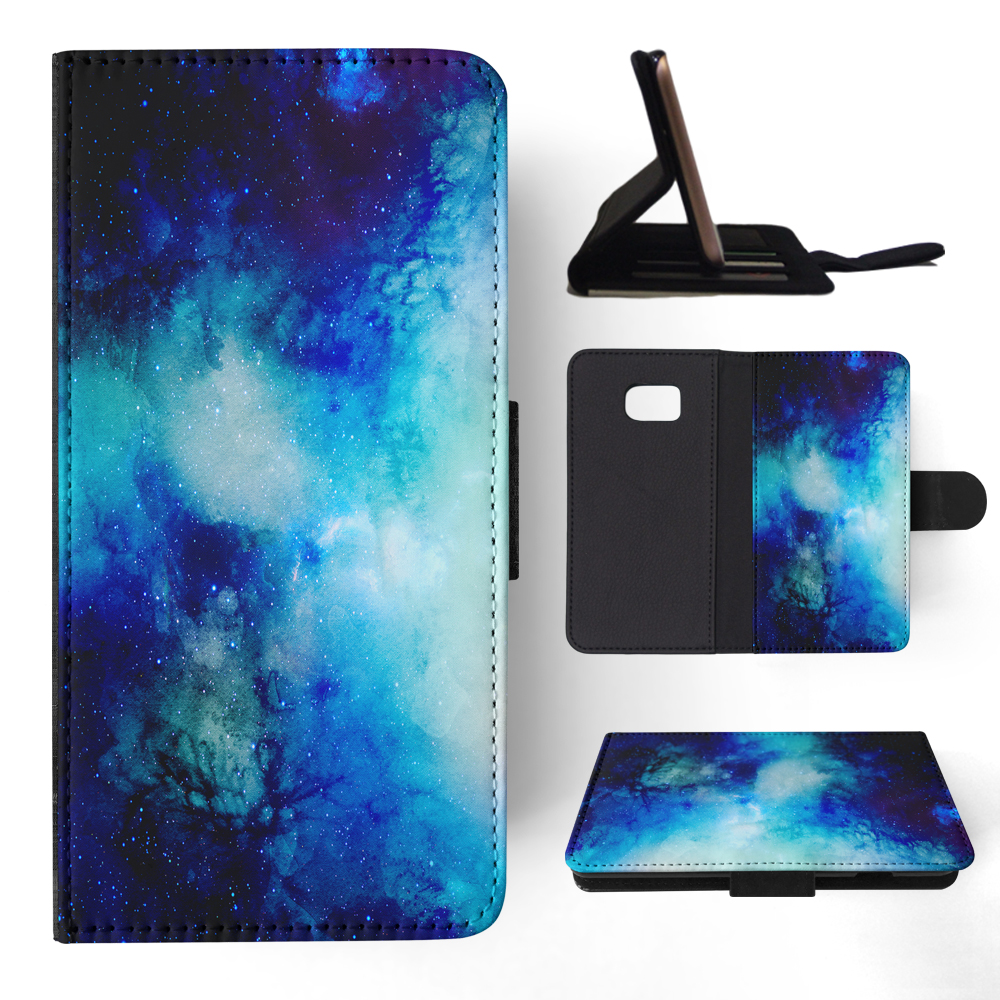 FLIP CASE FOR SAMSUNG GALAXY|WATERCOLOR SPACE BLUE ART 1 - Picture 111 of 120