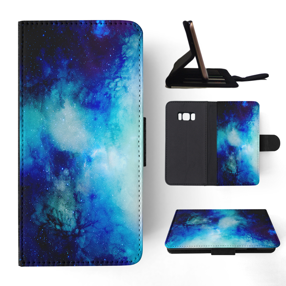 FLIP CASE FOR SAMSUNG GALAXY|WATERCOLOR SPACE BLUE ART 1 - Picture 106 of 120