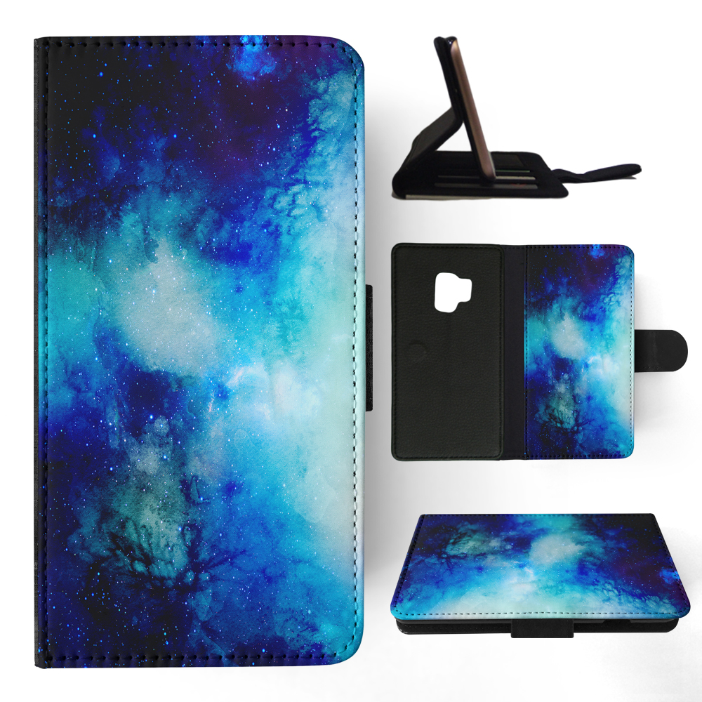 FLIP CASE FOR SAMSUNG GALAXY|WATERCOLOR SPACE BLUE ART 1 - Picture 91 of 120