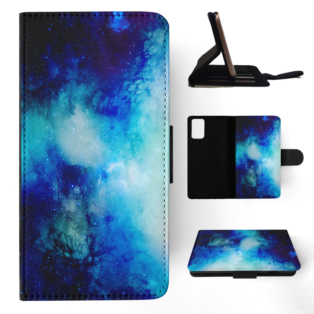 FLIP CASE FOR SAMSUNG GALAXY|WATERCOLOR SPACE BLUE ART 1 - Picture 71 of 120