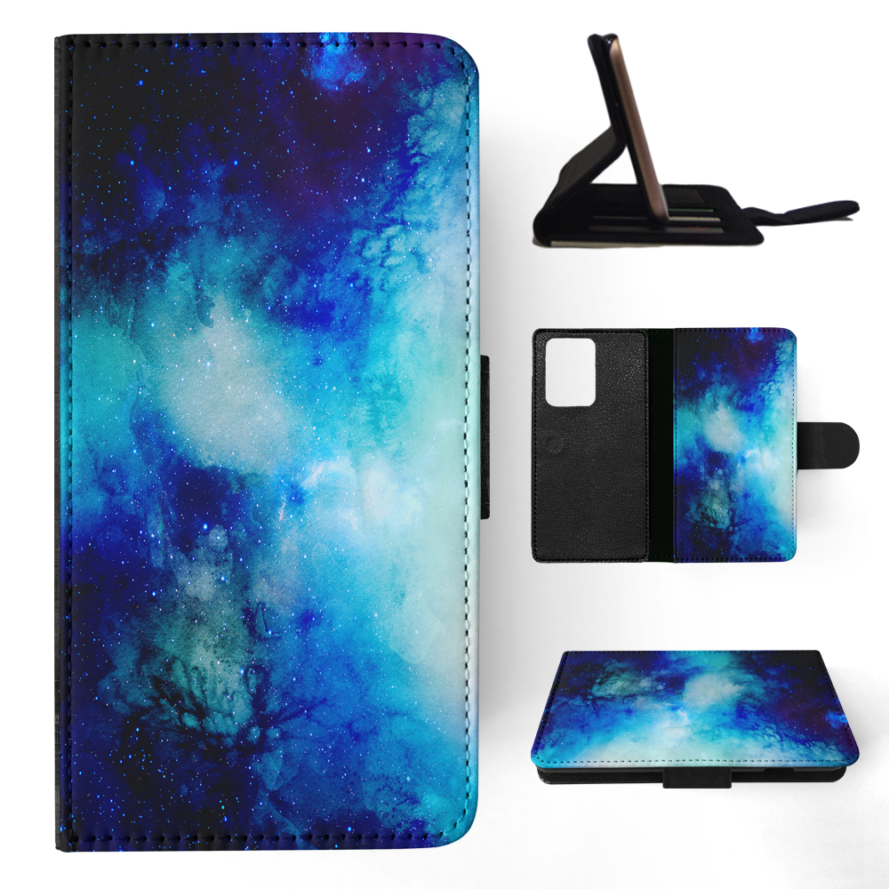 FLIP CASE FOR SAMSUNG GALAXY|WATERCOLOR SPACE BLUE ART 1 - Picture 66 of 120