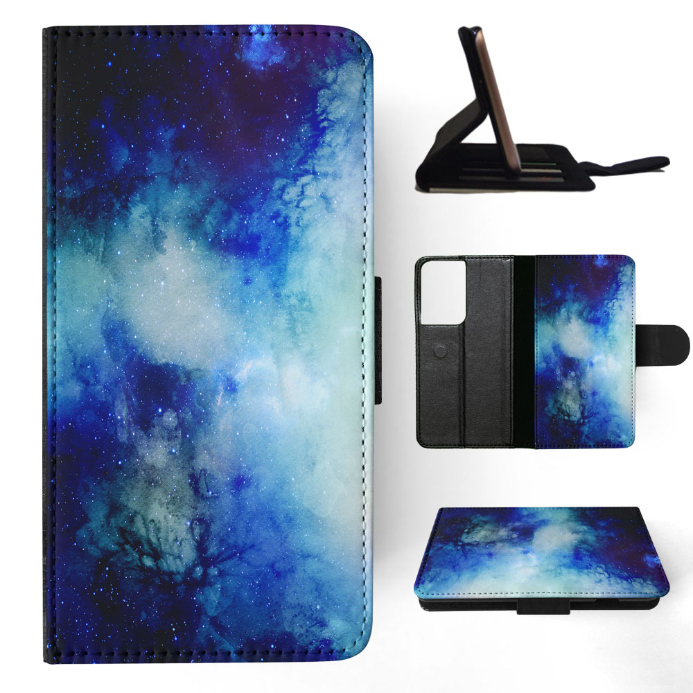 FLIP CASE FOR SAMSUNG GALAXY|WATERCOLOR SPACE BLUE ART 1 - Picture 51 of 120