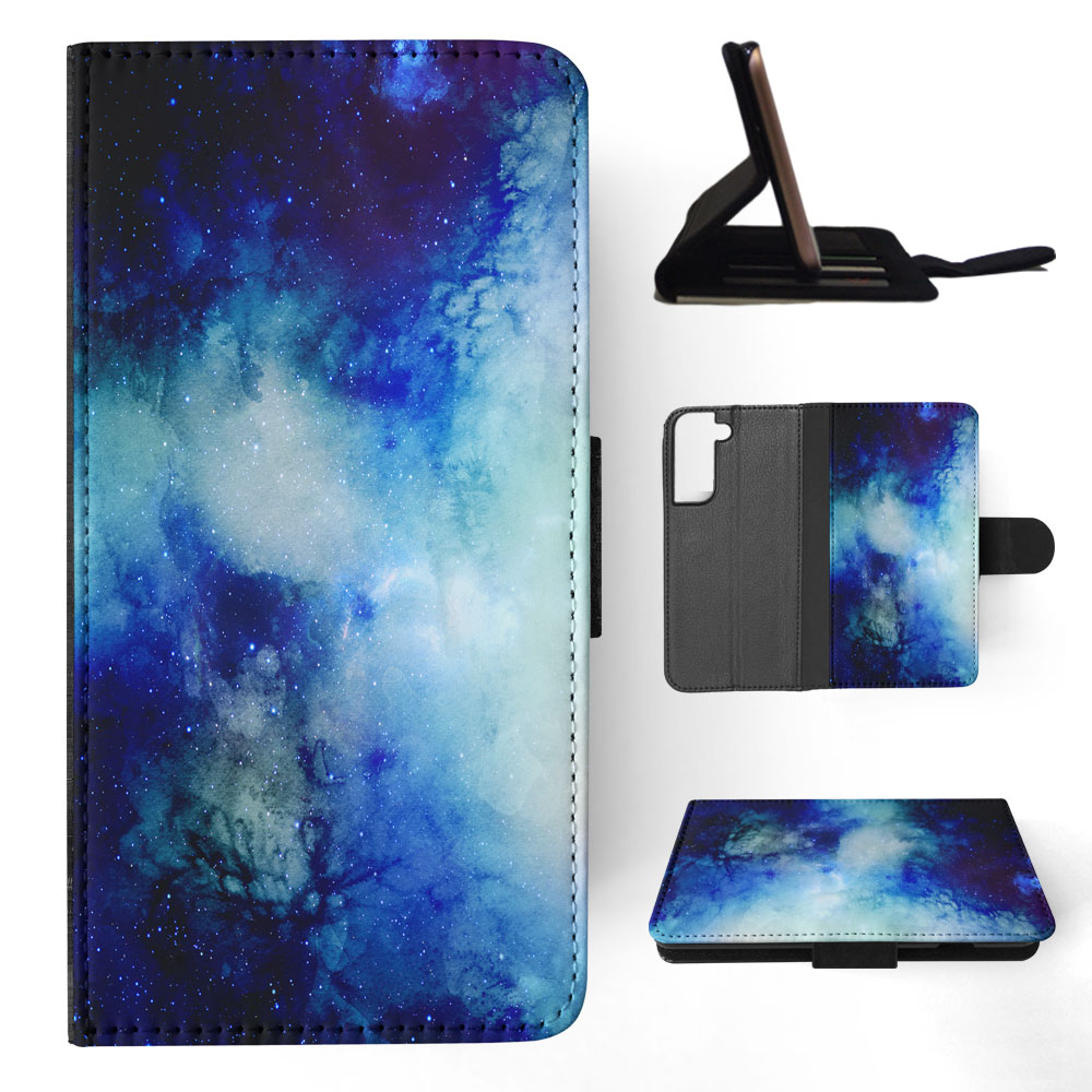 FLIP CASE FOR SAMSUNG GALAXY|WATERCOLOR SPACE BLUE ART 1 - Picture 41 of 120