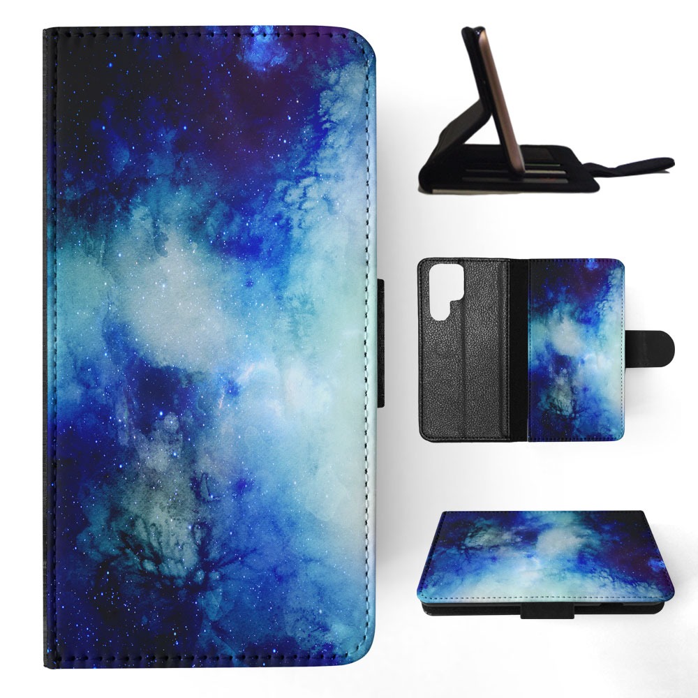 FLIP CASE FOR SAMSUNG GALAXY|WATERCOLOR SPACE BLUE ART 1 - Picture 36 of 120