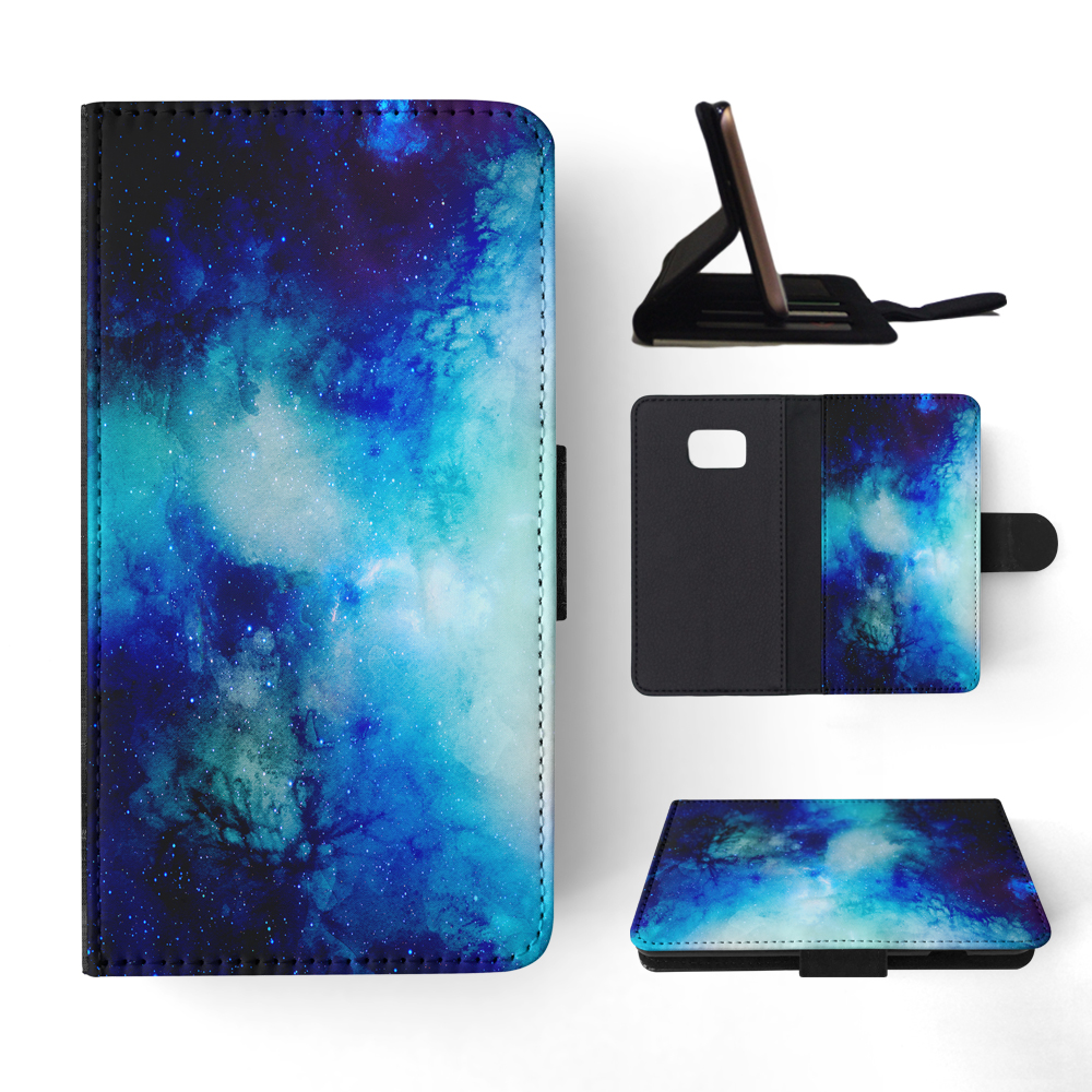 FLIP CASE FOR SAMSUNG GALAXY|WATERCOLOR SPACE BLUE ART 1 - Picture 116 of 120