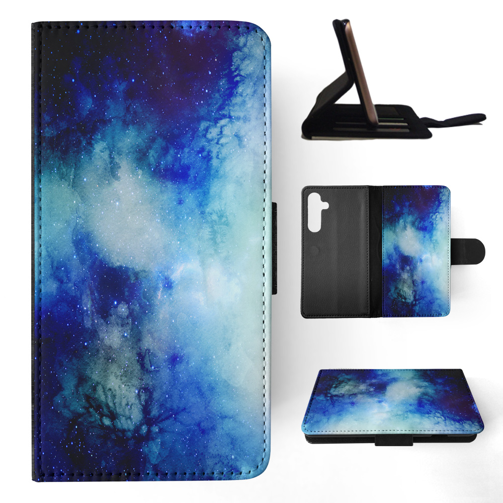 FLIP CASE FOR SAMSUNG GALAXY|WATERCOLOR SPACE BLUE ART 1 - Picture 11 of 120