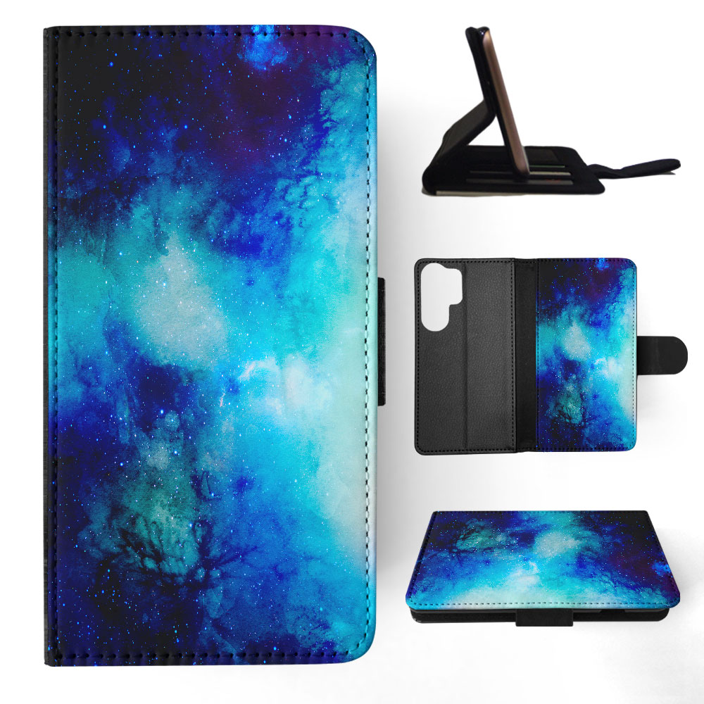 FLIP CASE FOR SAMSUNG GALAXY|WATERCOLOR SPACE BLUE ART 1 - Picture 21 of 120