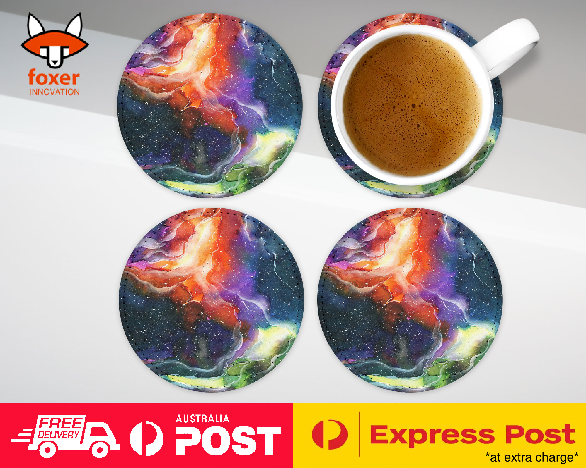 COASTER COFFEE DRINKING MAT|WATERCOLOR SPACE ART 14